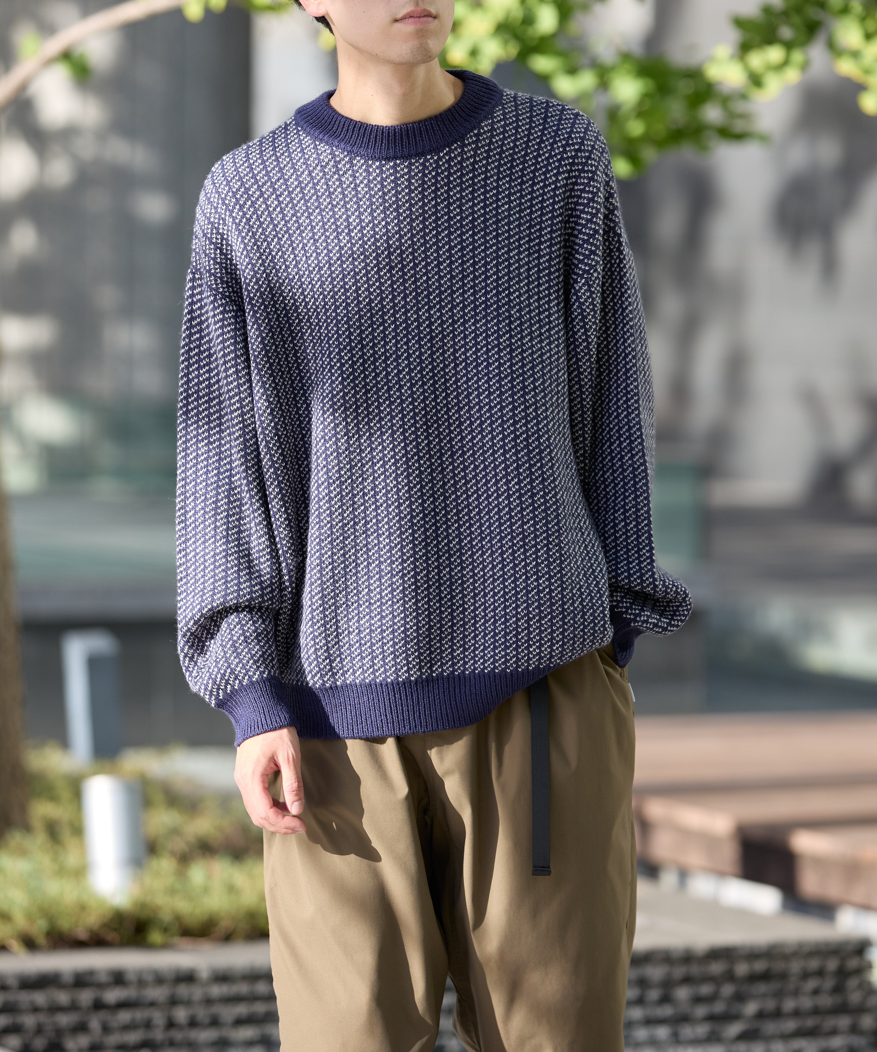 BIRDSEYE KNIT【NAVY】