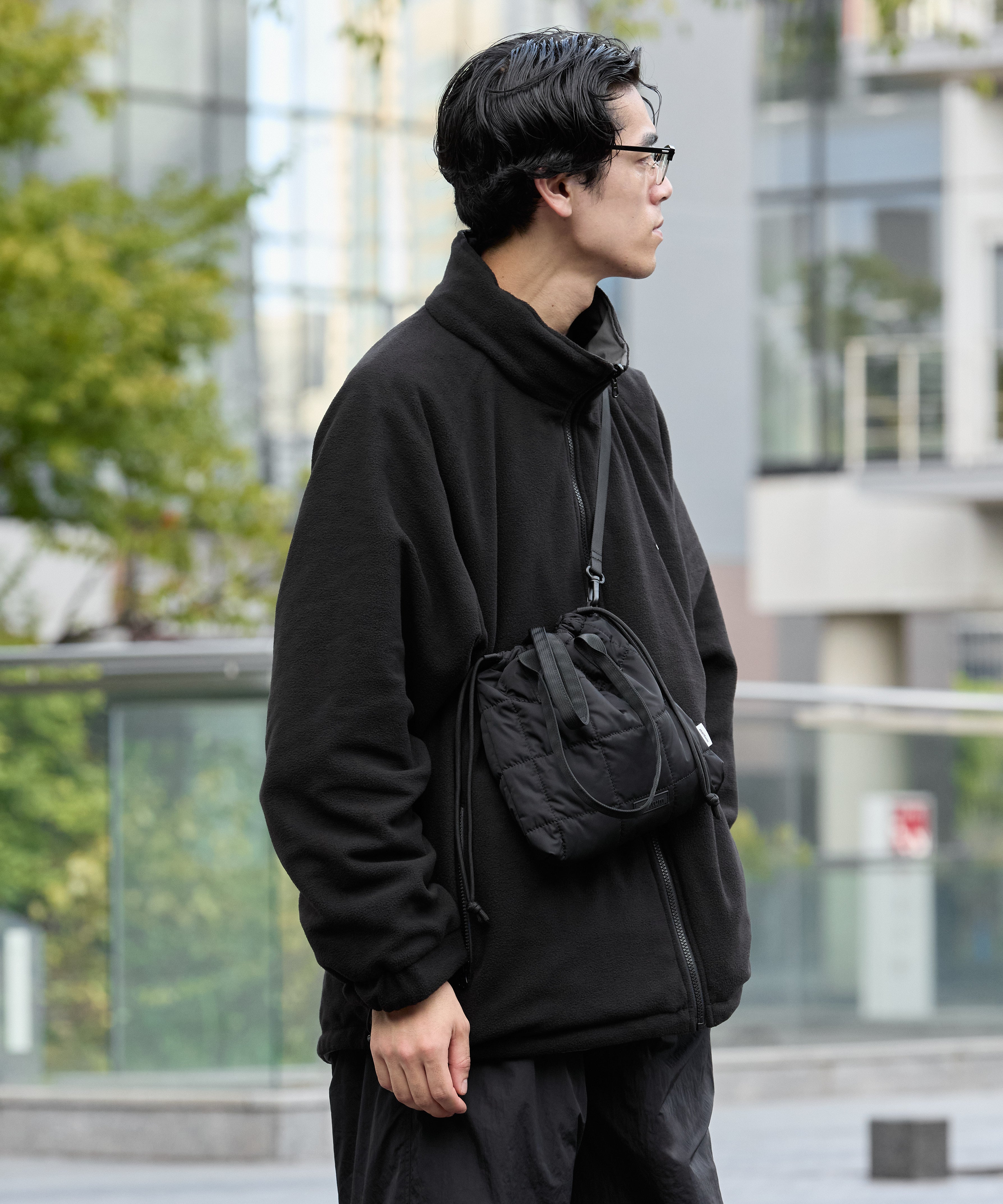 QUILT SHOULDER POUCH【BLACK】