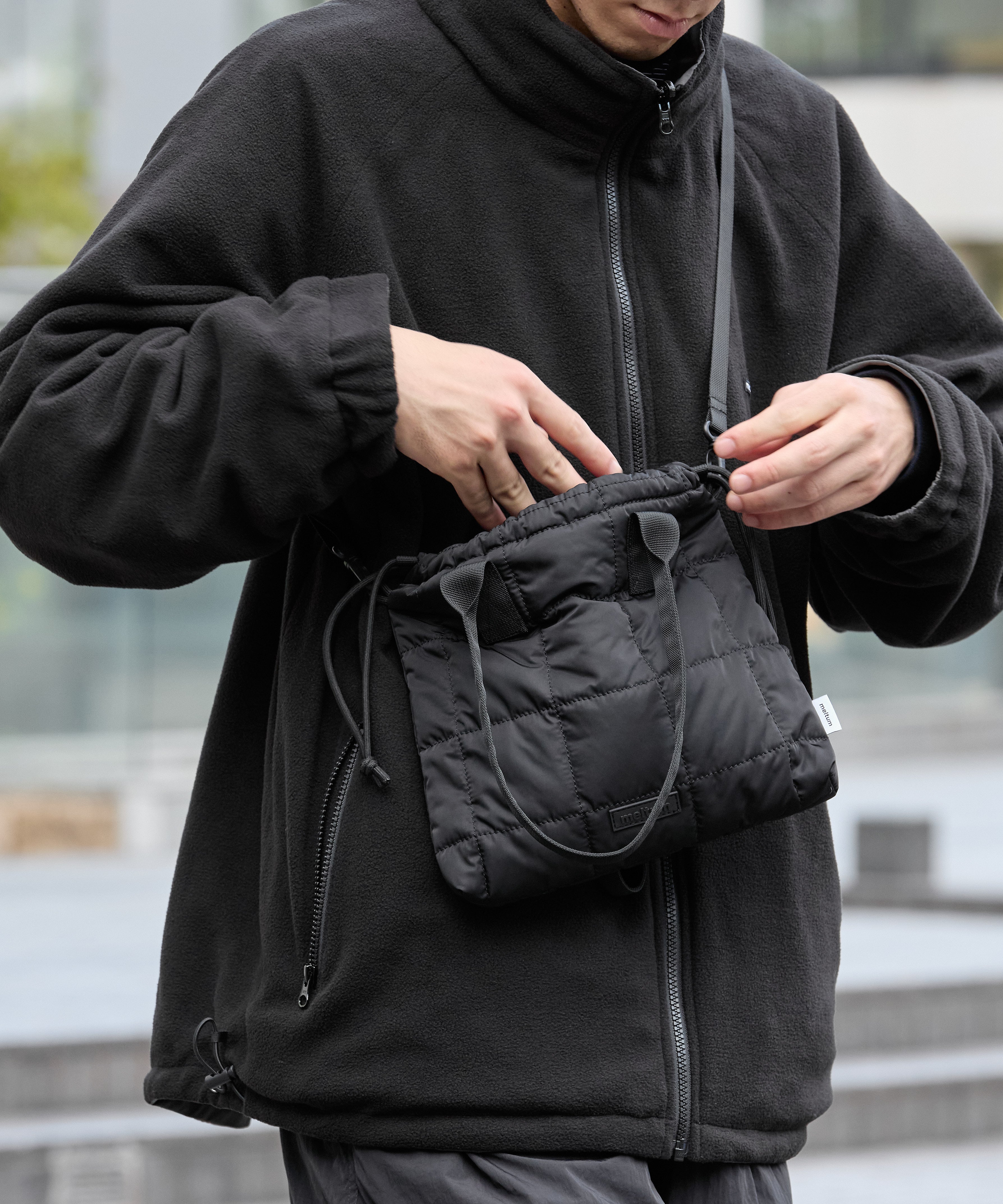 QUILT SHOULDER POUCH【BLACK】