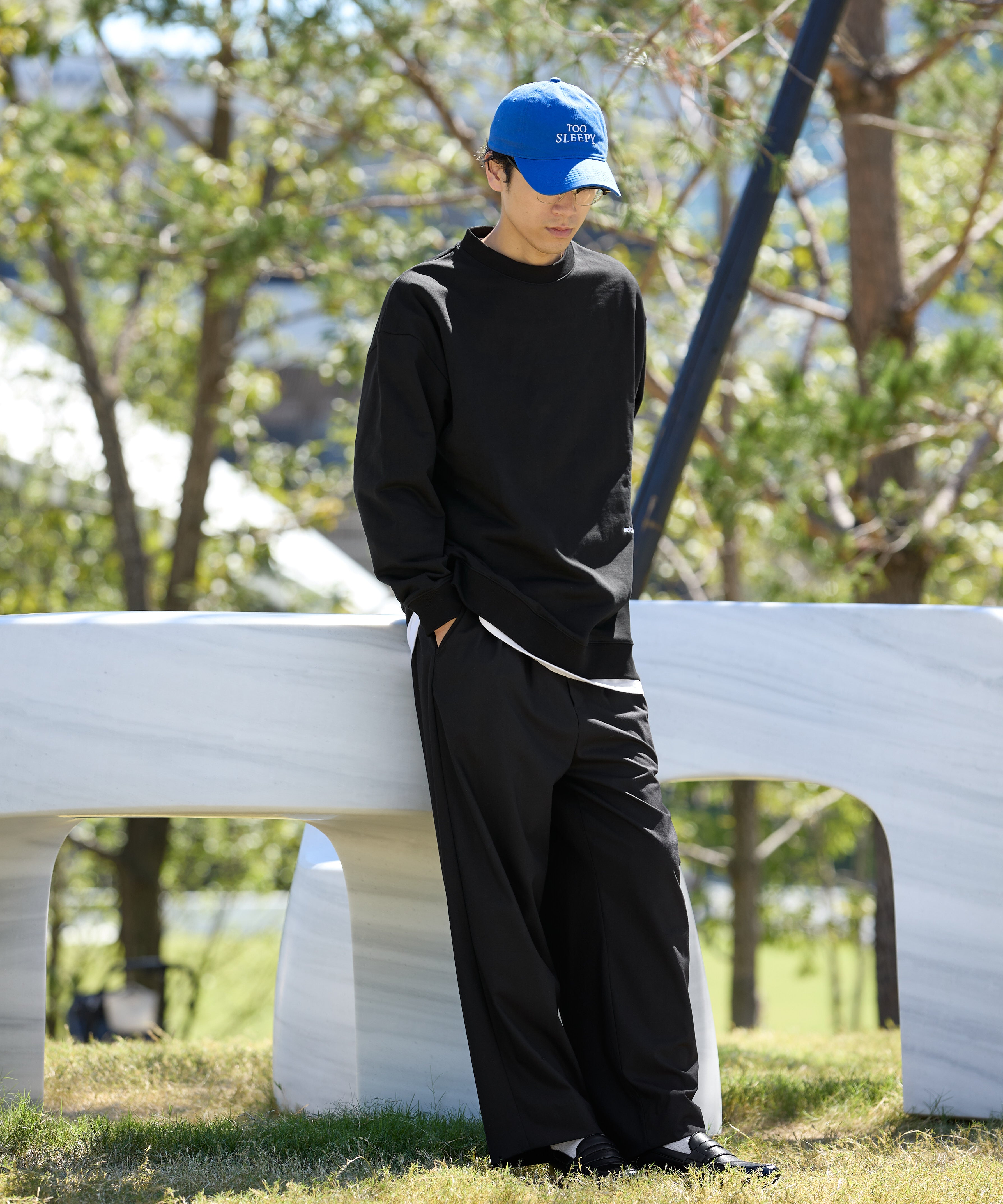 US COTTON HEAVEY SWEAT CREW【BLACK】