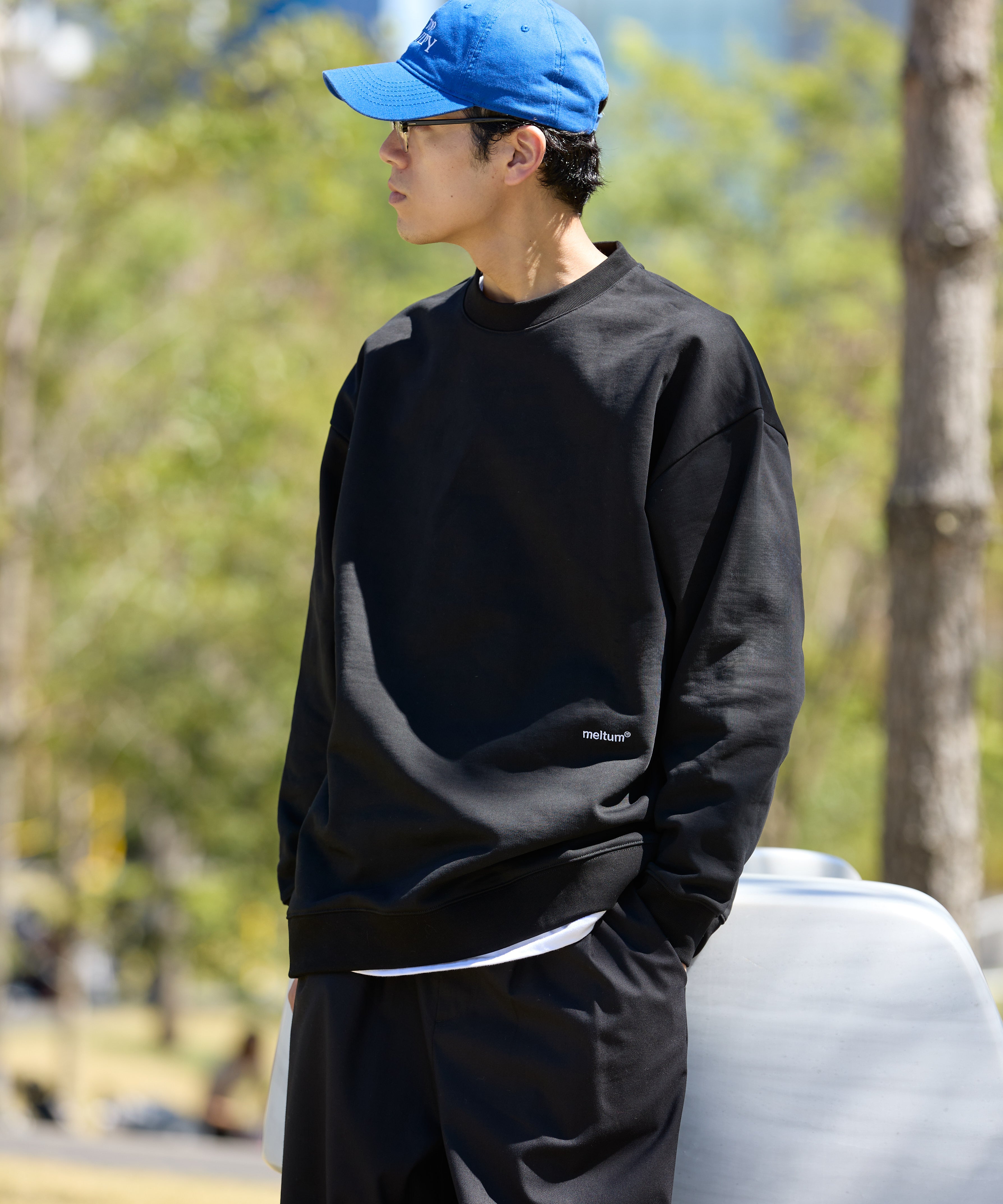 US COTTON HEAVEY SWEAT CREW【BLACK】