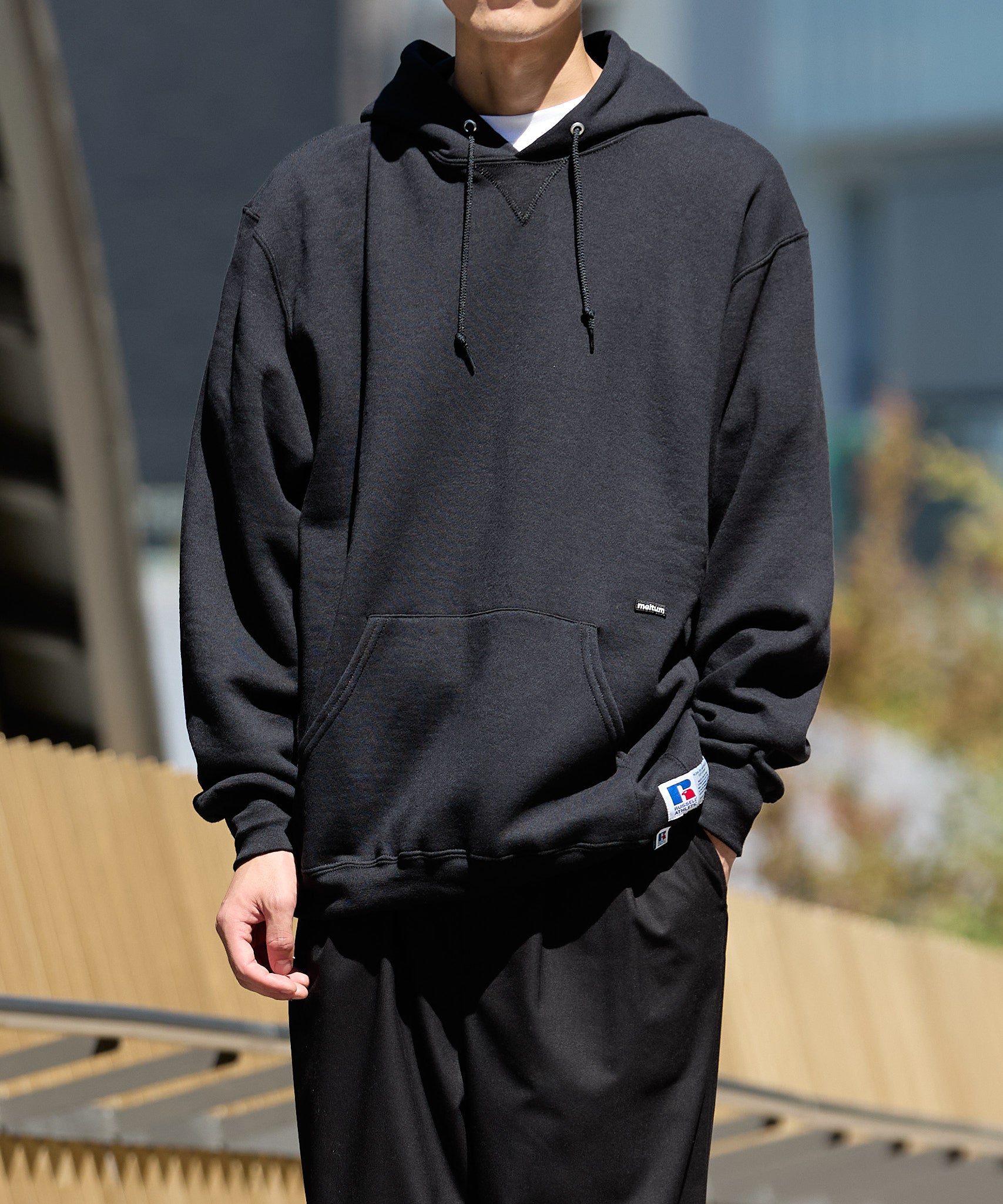 ×RUSSELL ATHLETIC STANDARD SWEAT HOODIE [BLACK]