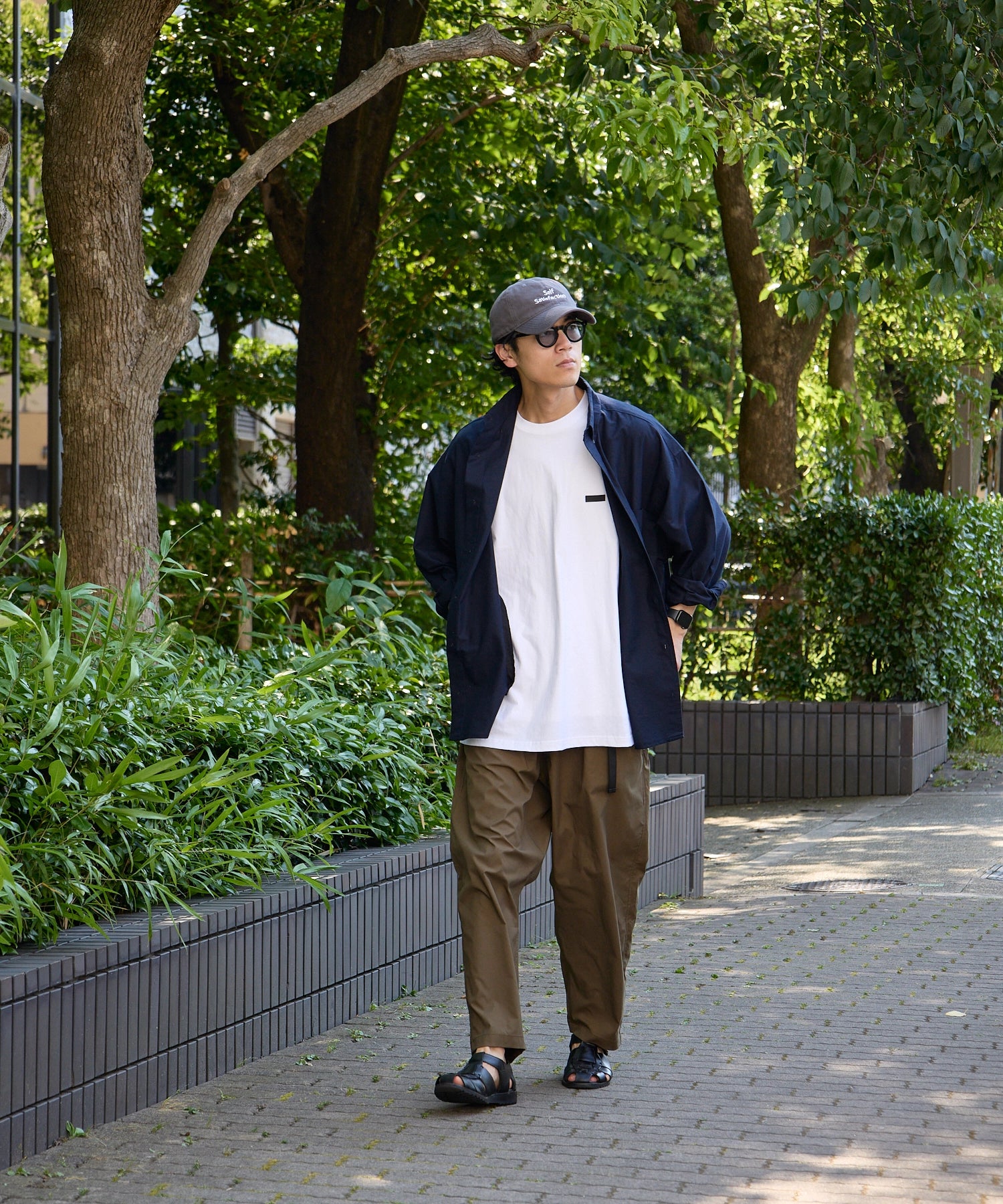 OVERSIZED B.D SHIRT【NAVY】