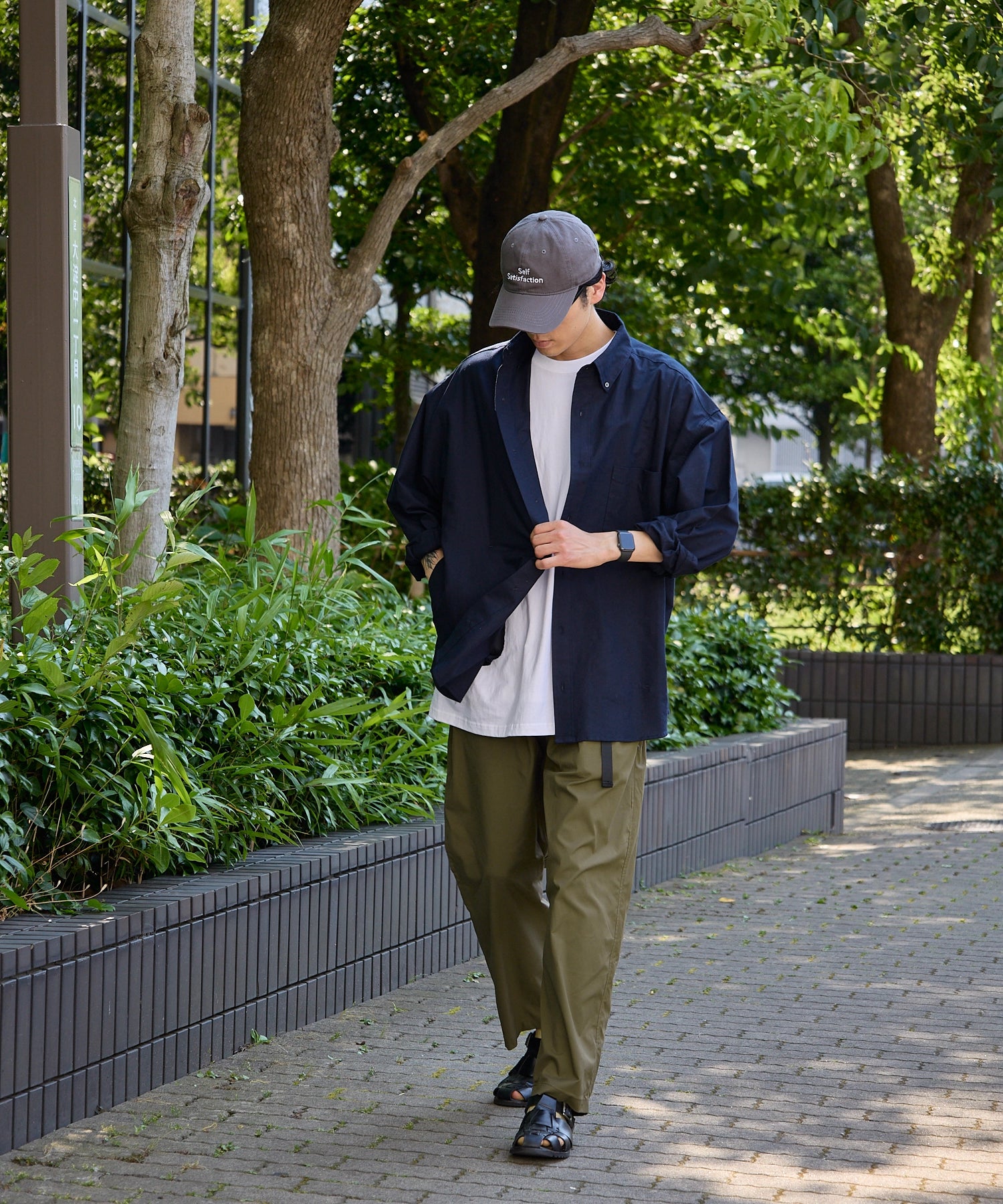 OVERSIZED B.D SHIRT【NAVY】