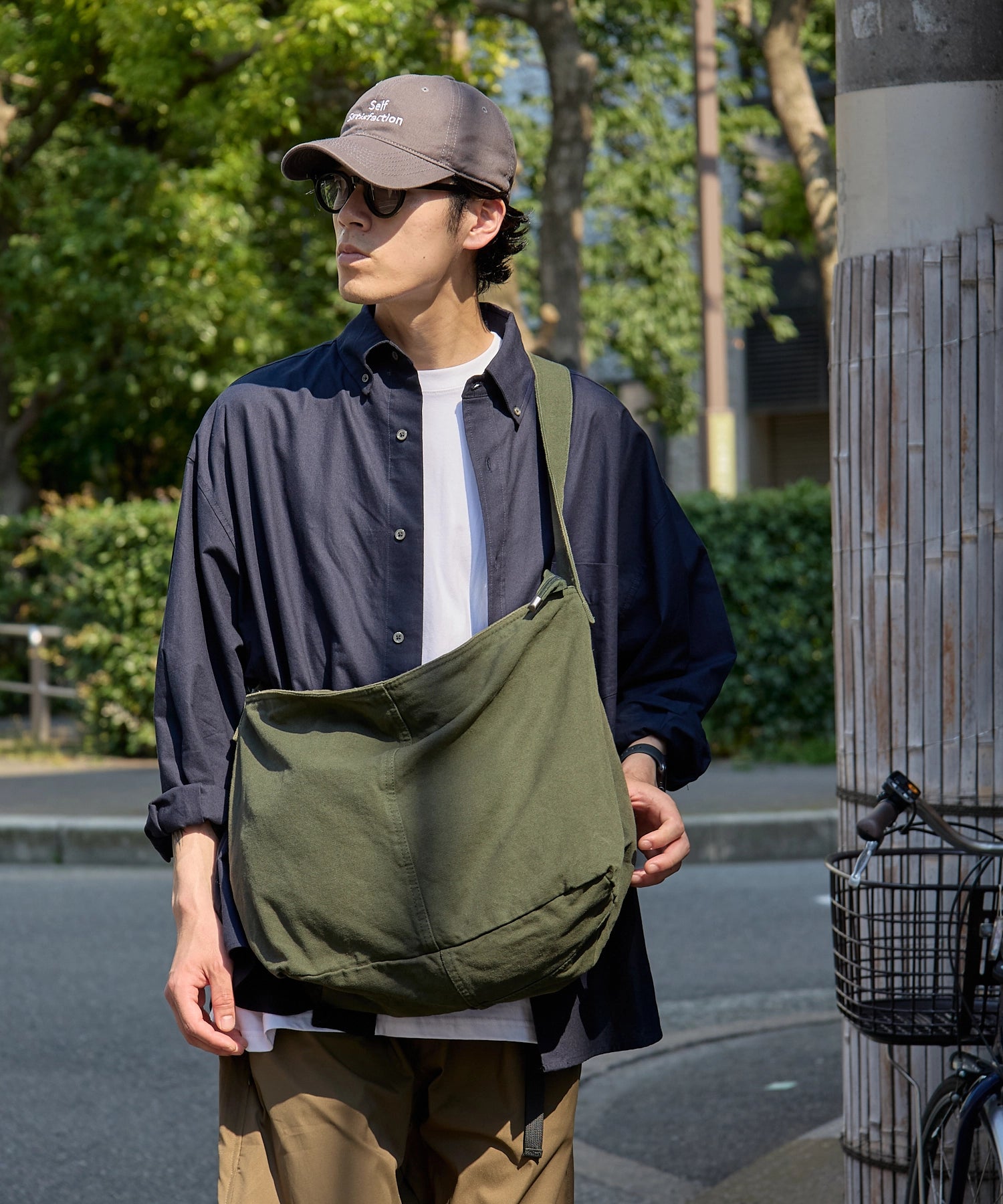 CANVAS MESSENGER BAG【KHAKI】