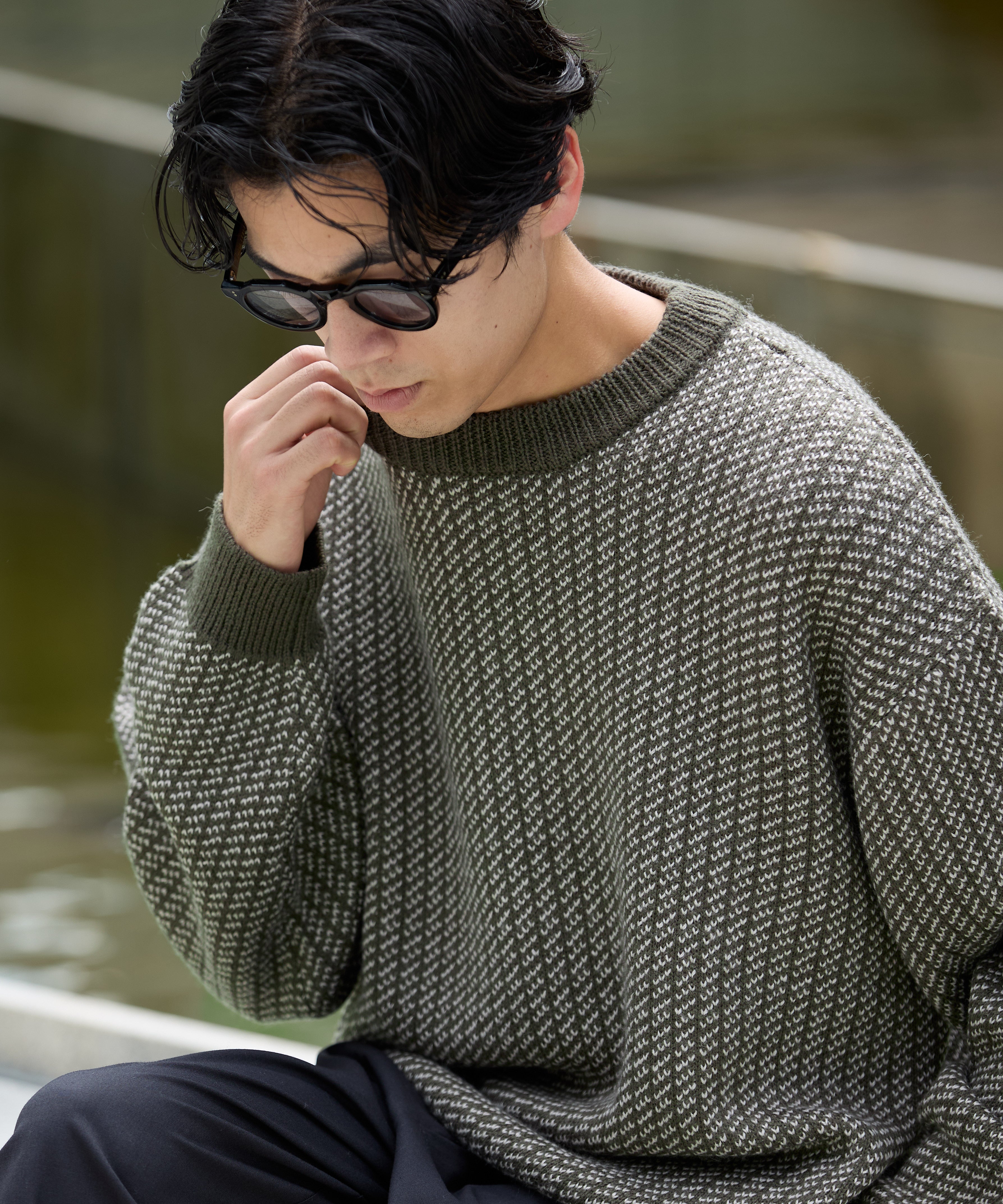 BIRDSEYE KNIT【GREEN】