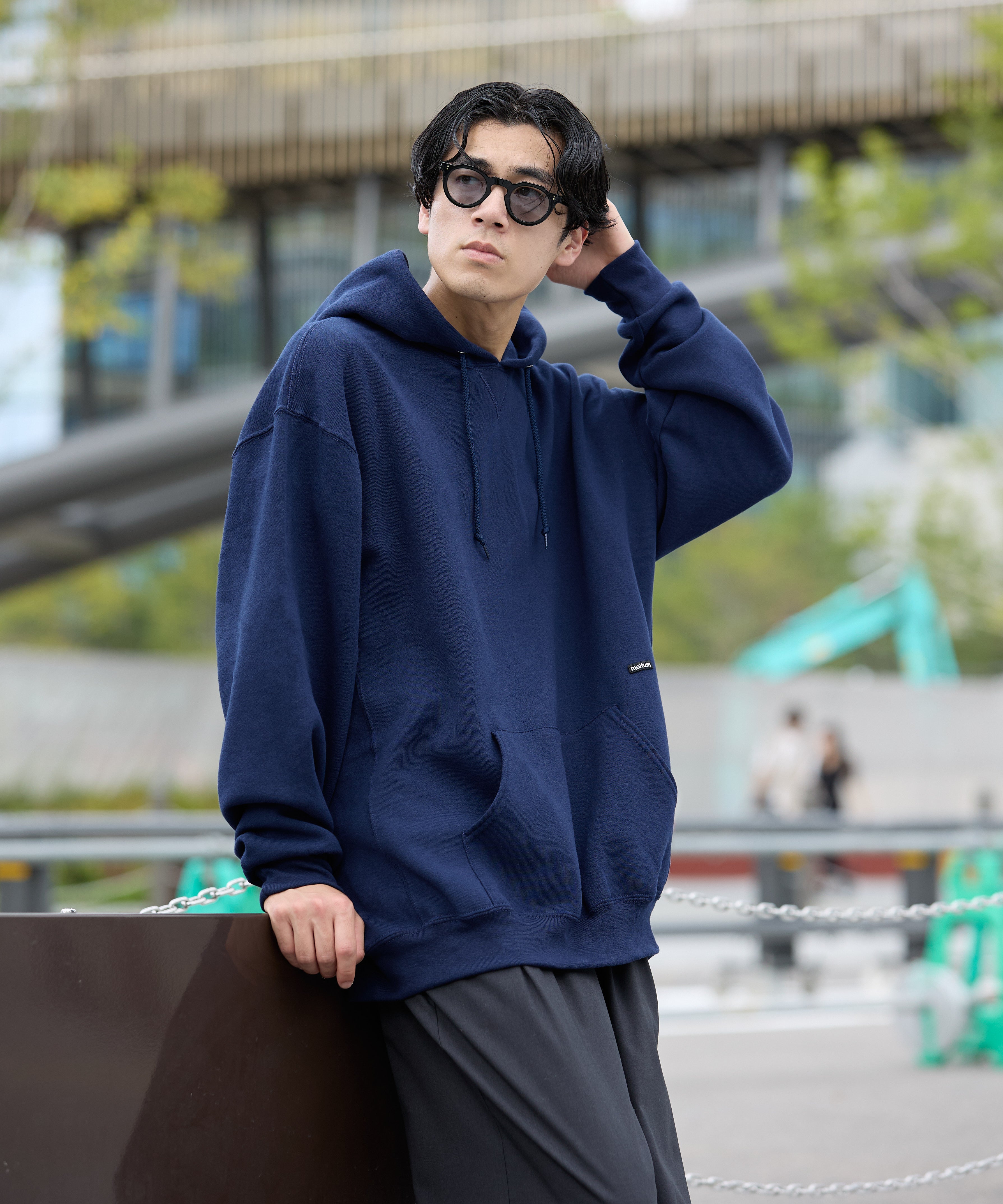 ×RUSSELL ATHLETIC STANDARD SWEAT HOODIE [NAVY]