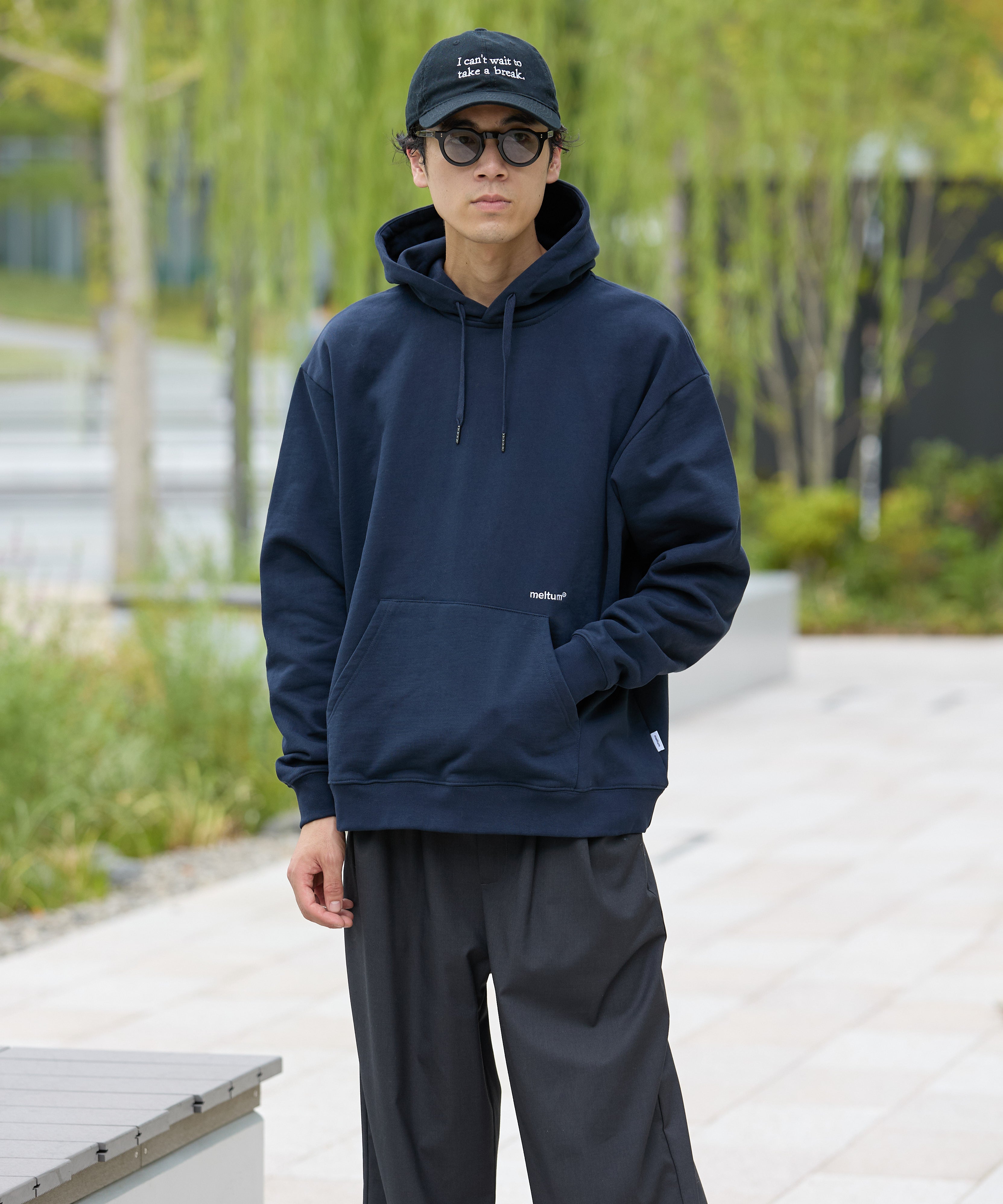 US COTTON HEAVEY SWEAT HOODIE [NAVY]