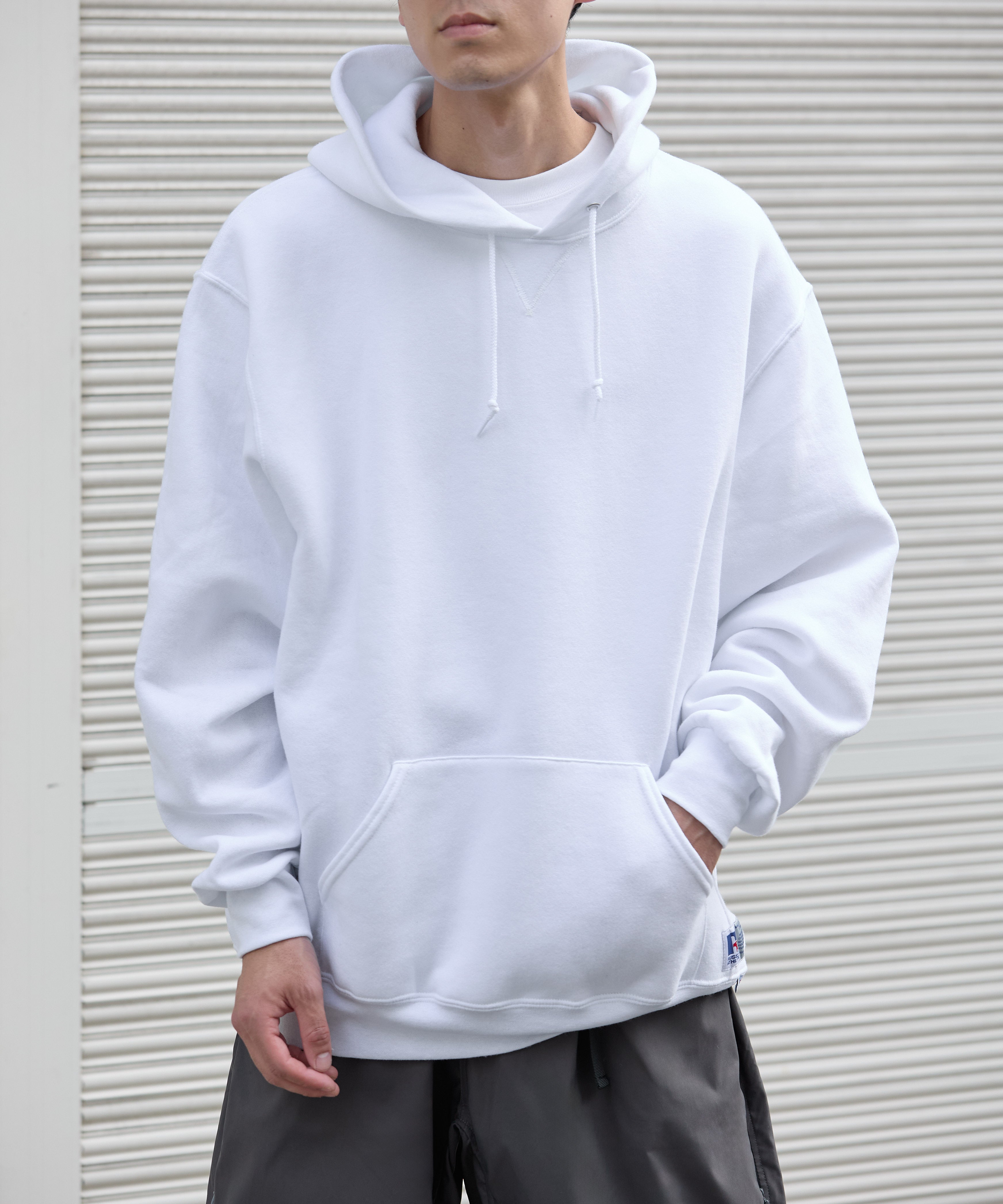 ×RUSSELL ATHLETIC STANDARD SWEAT HOODIE [WHITE]