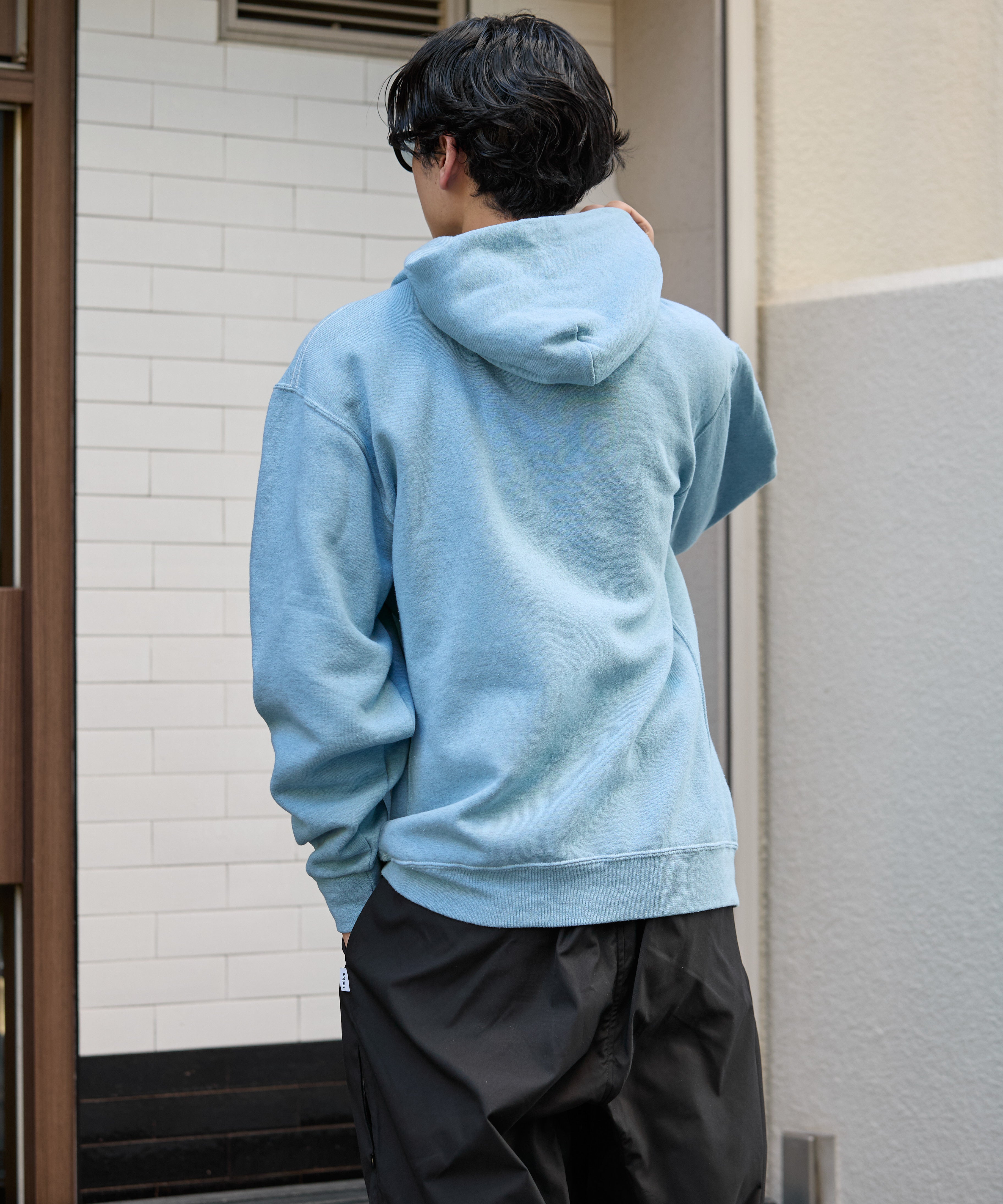 ×RUSSELL ATHLETIC STANDARD SWEAT HOODIE OVERDYE【SAX】