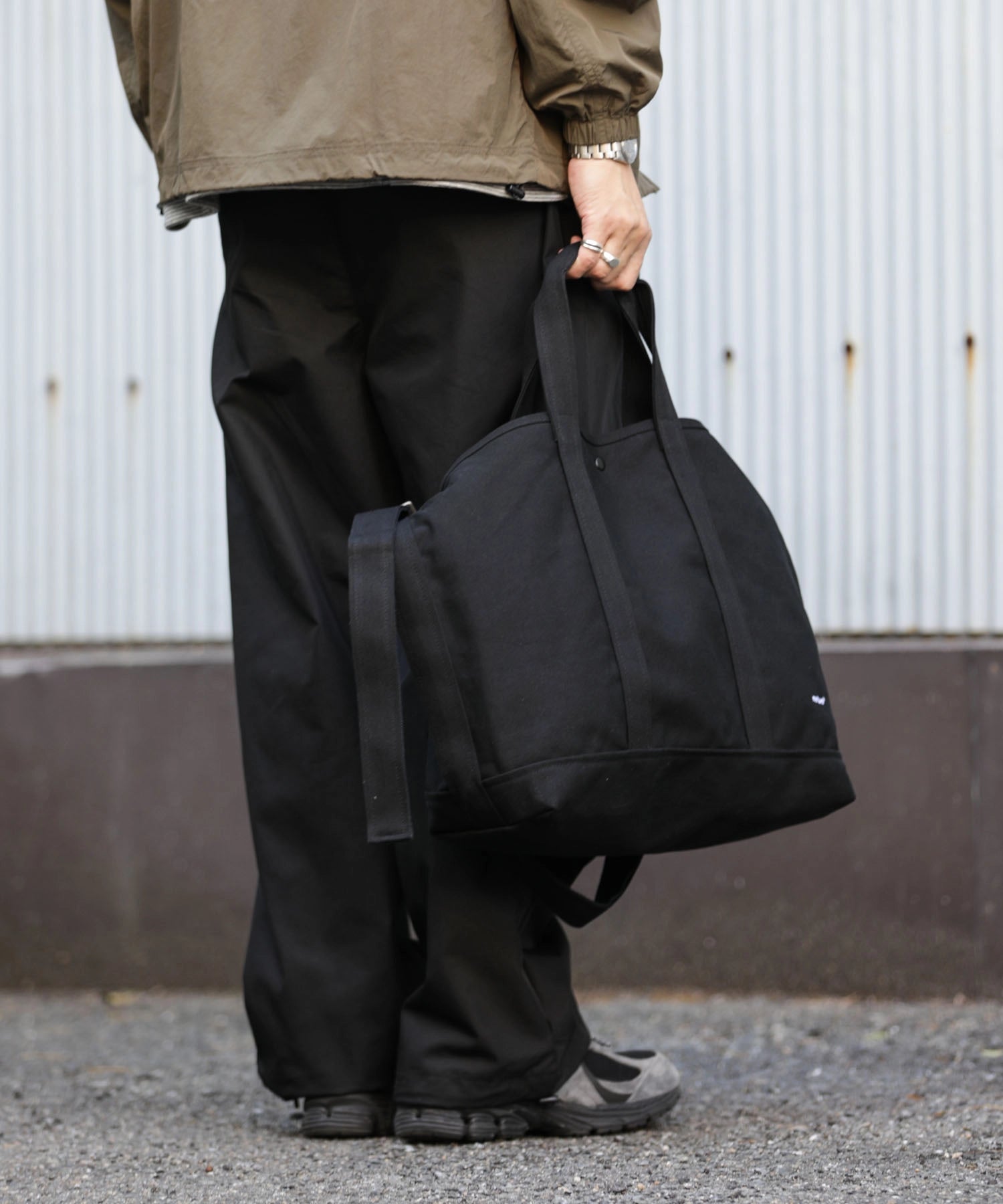 2WAY CANVAS TOTE  BAG【BLACK】