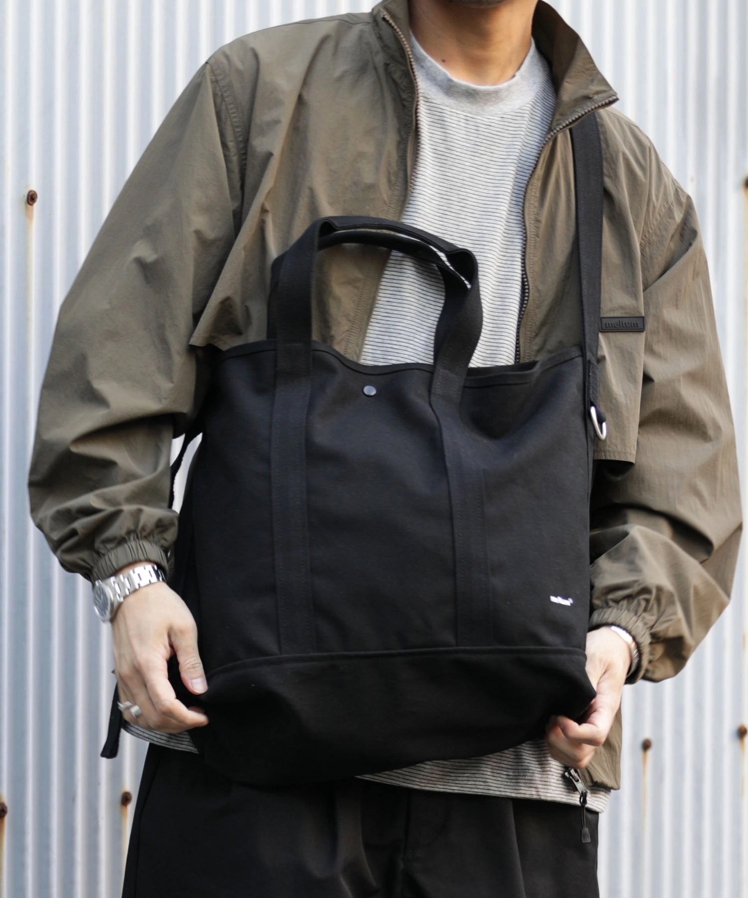 2WAY CANVAS TOTE  BAG【BLACK】