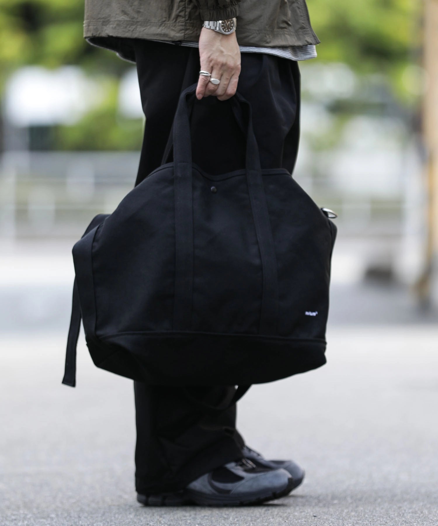 2WAY CANVAS TOTE  BAG【BLACK】