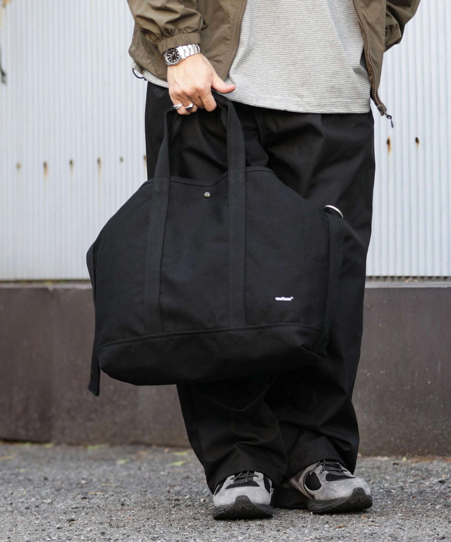 2WAY CANVAS TOTE  BAG【BLACK】