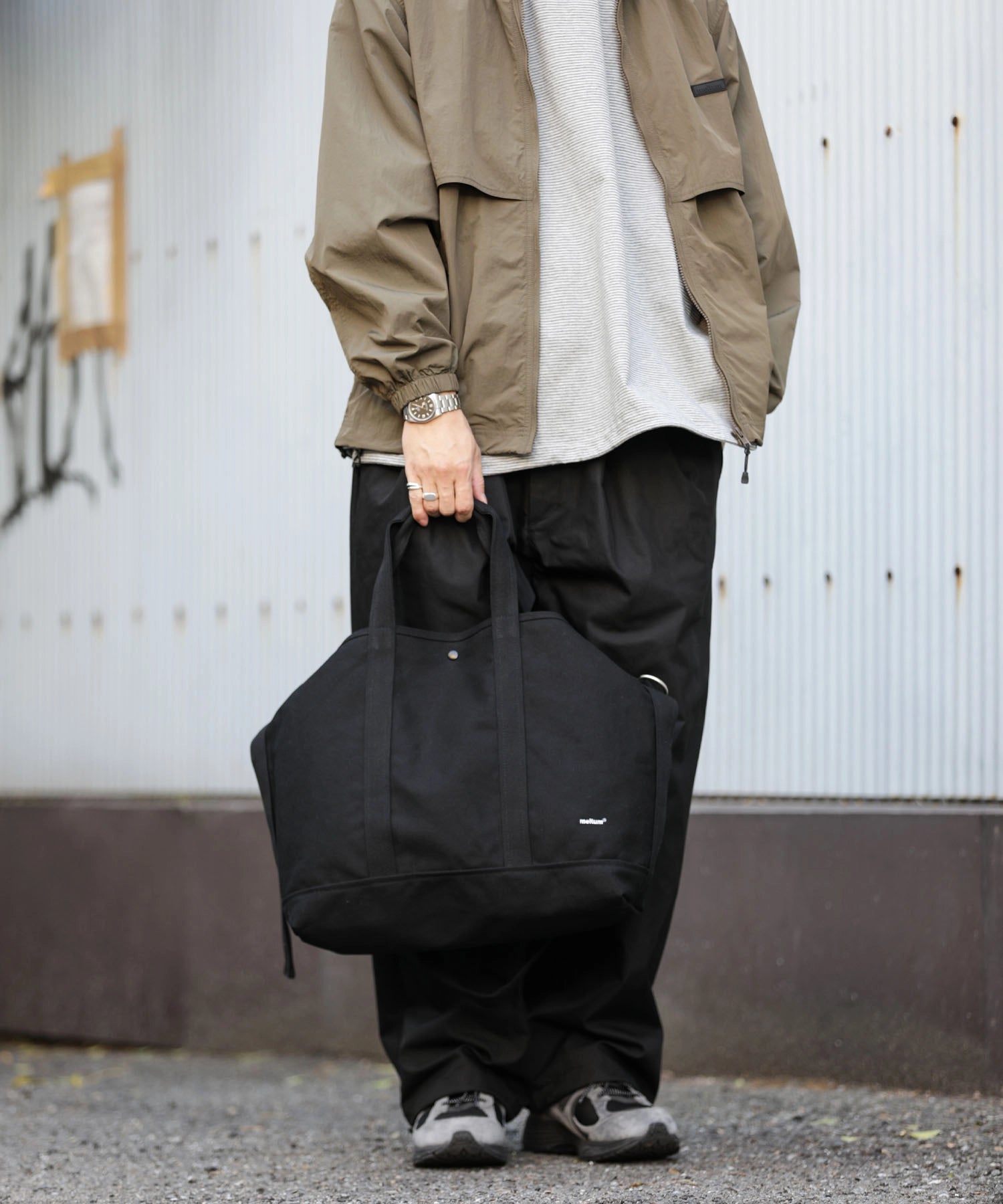 2WAY CANVAS TOTE  BAG【BLACK】