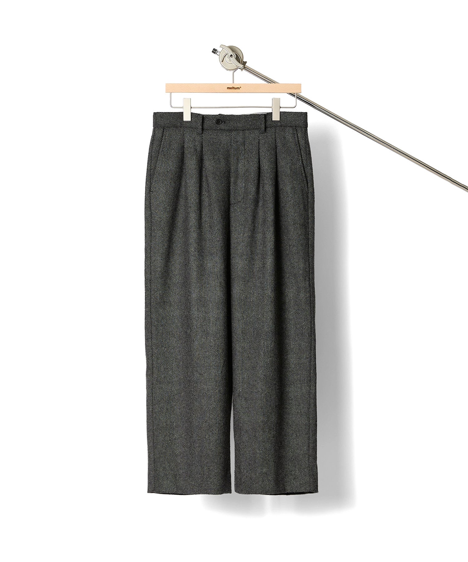 TWEED WIDE SLACKS【BLACK】