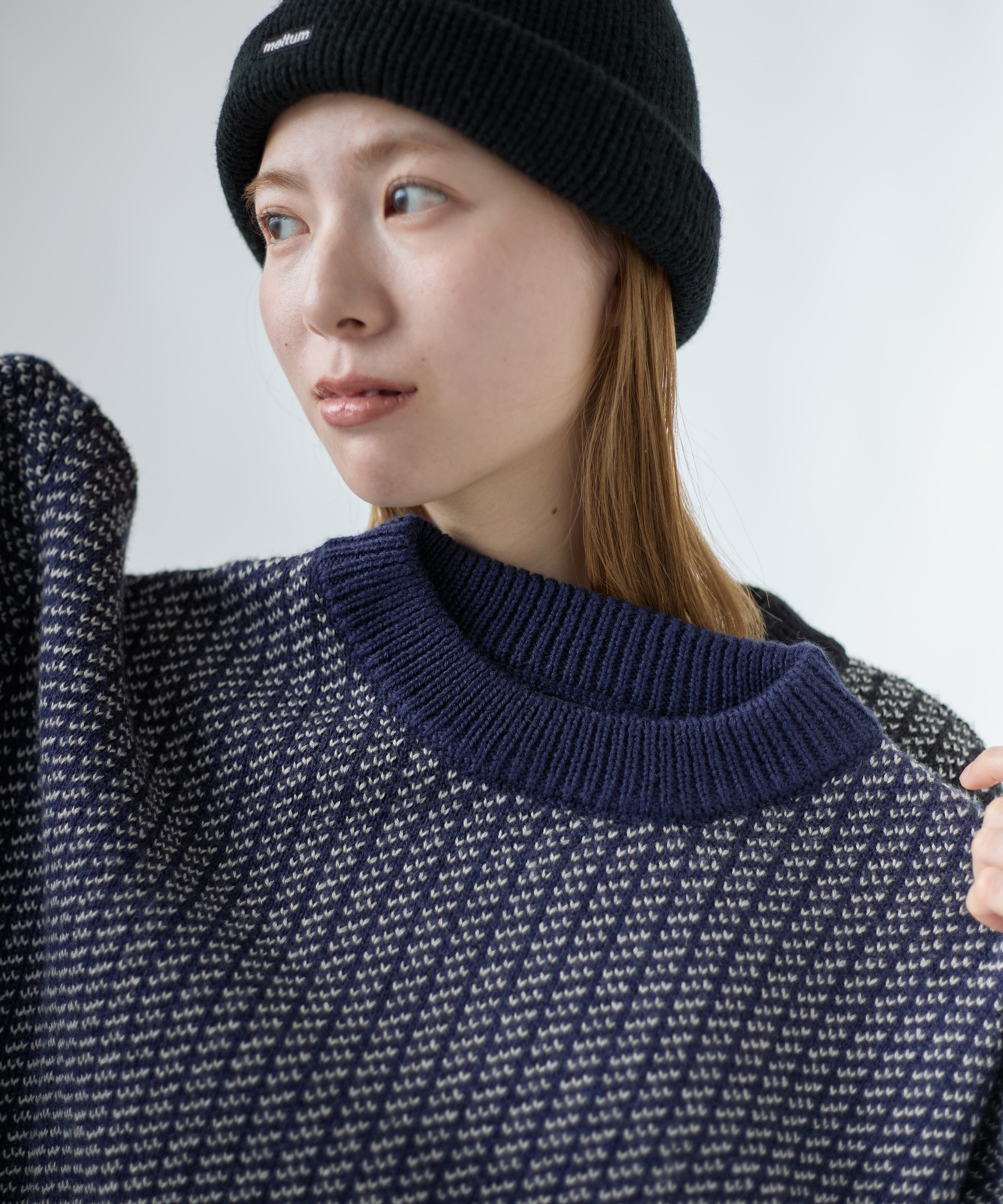 BIRDSEYE KNIT【NAVY】