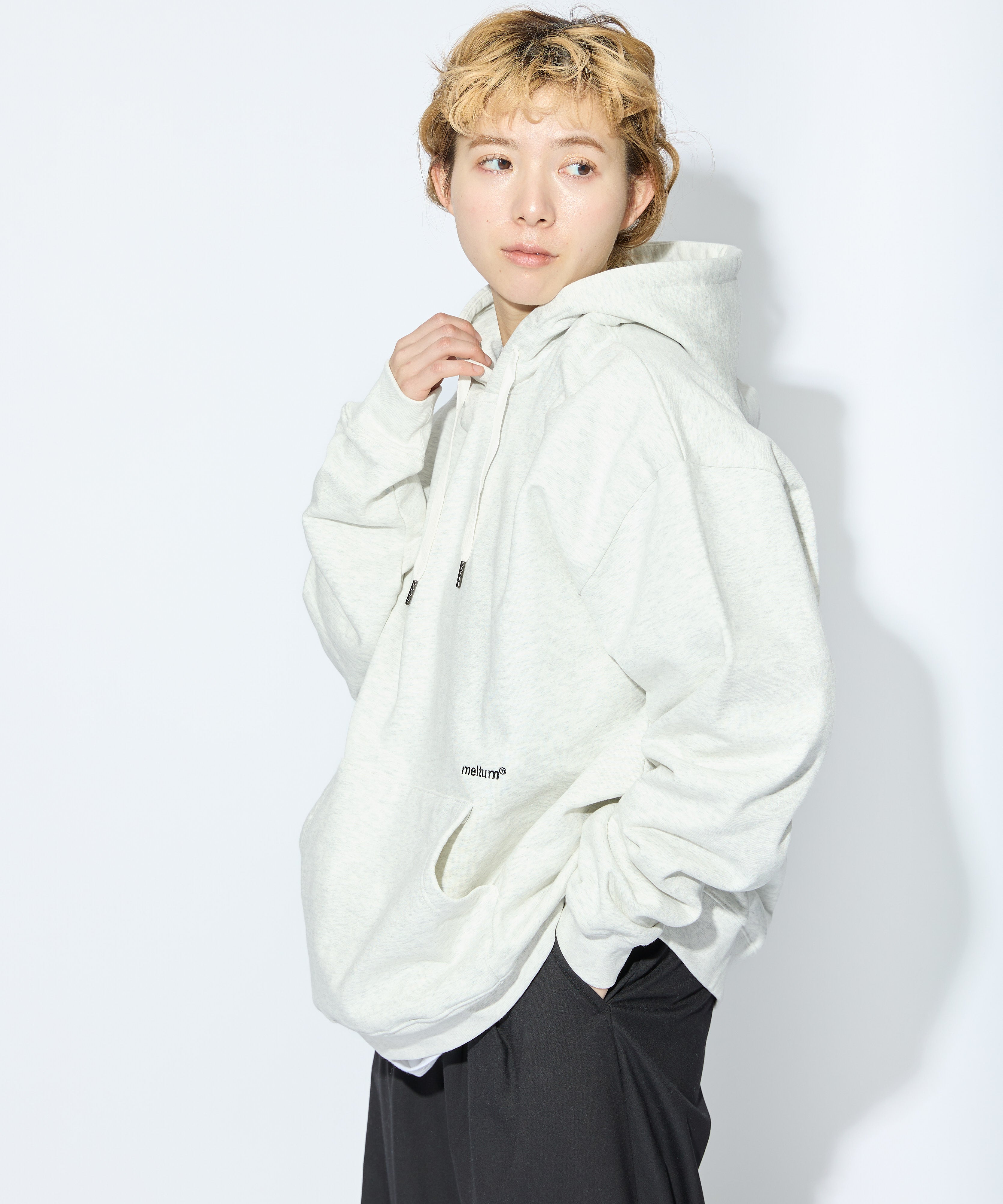 US COTTON HEAVEY SWEAT HOODIE【ASH】