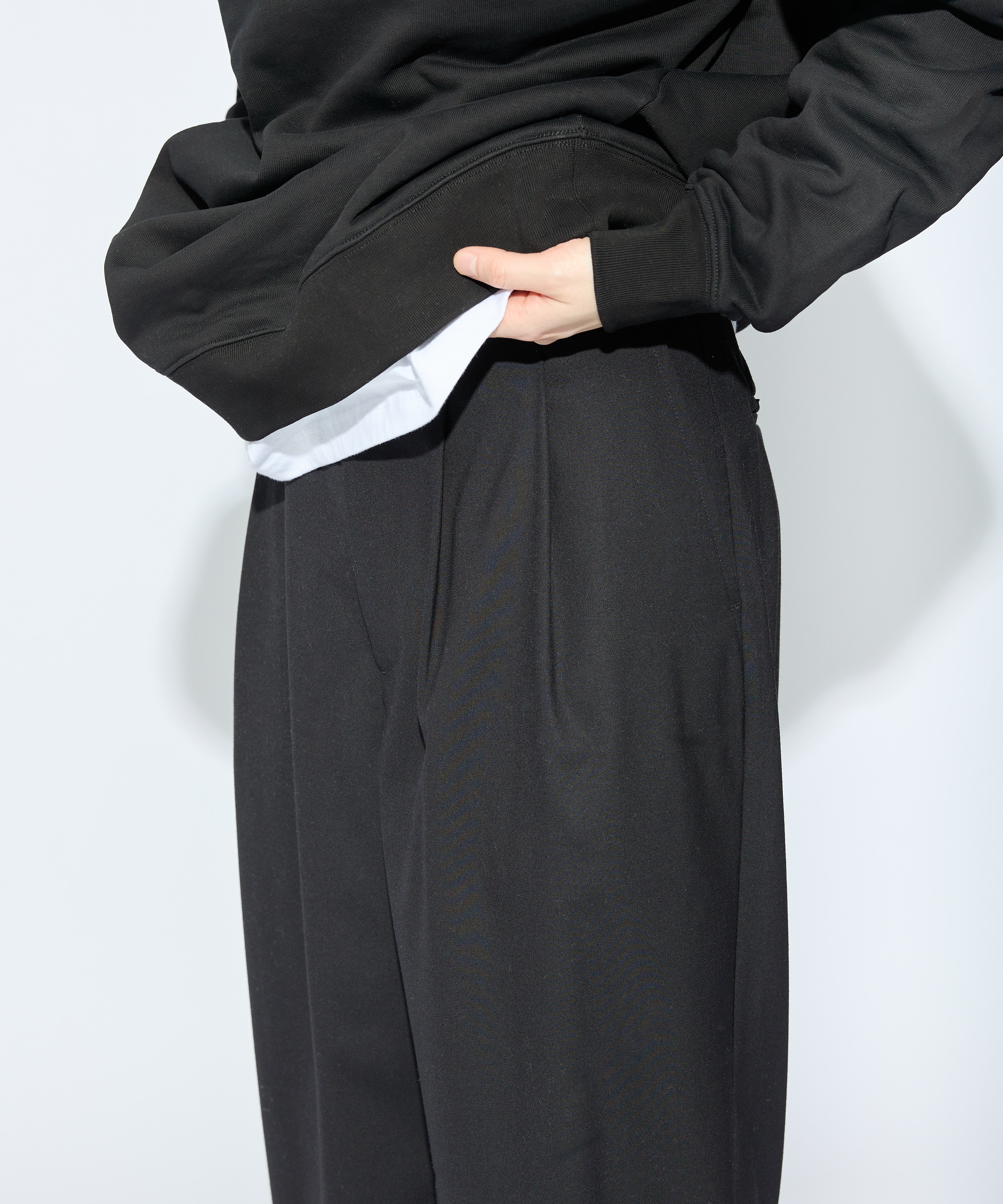 WORK EASY SLACKS【BLACK】