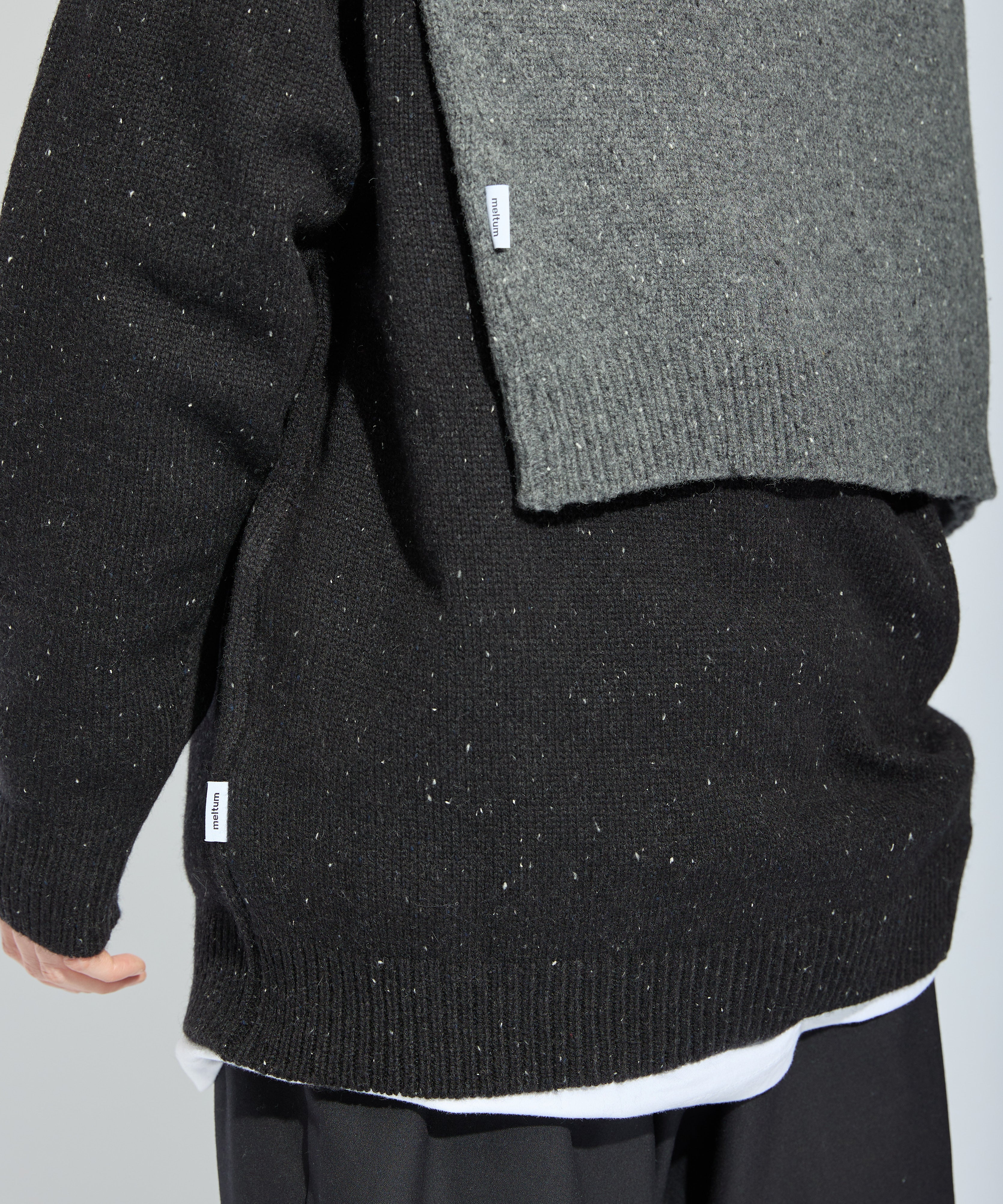 WOOL CREWNECK KNIT【BLACK】