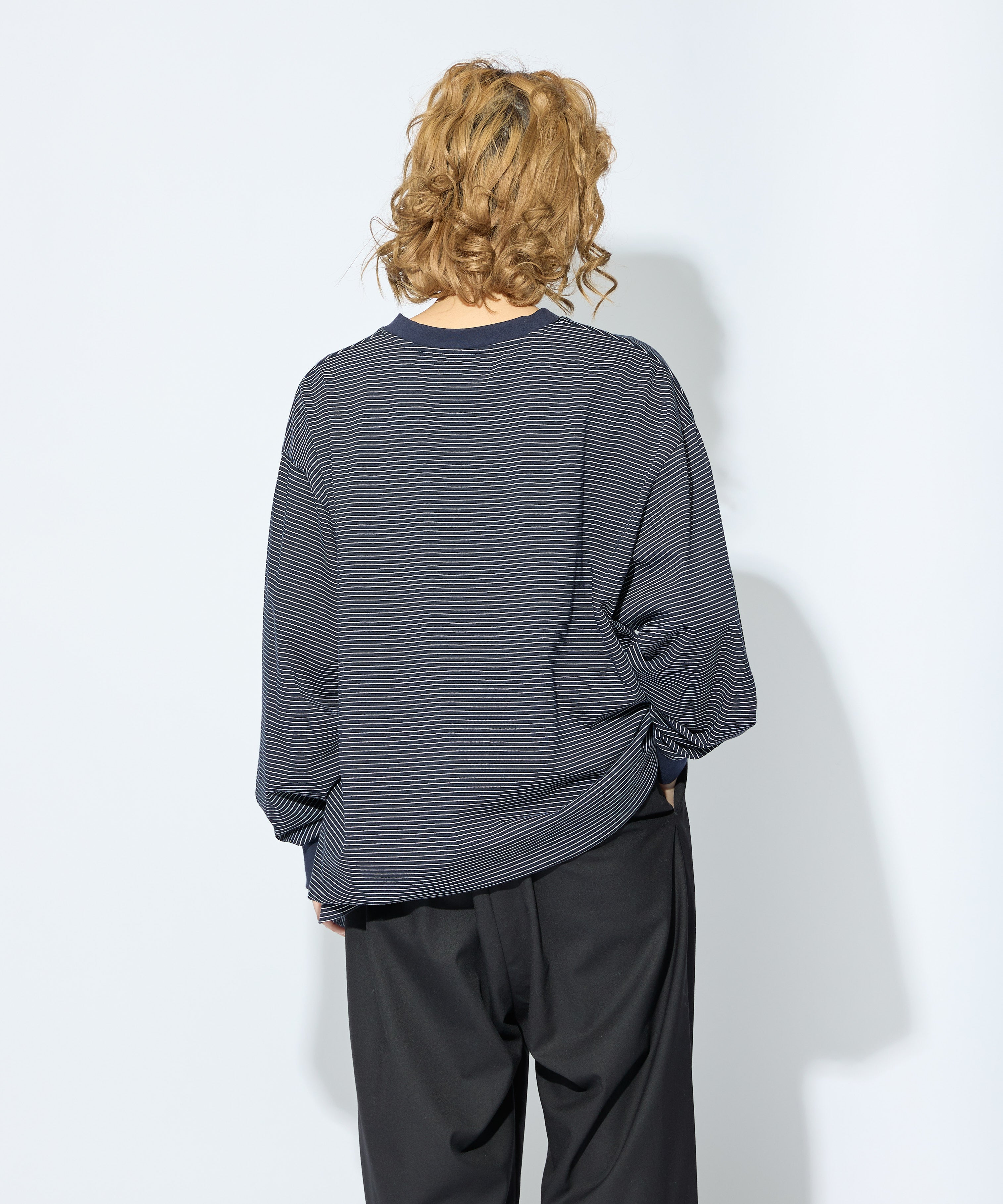 BORDER L/S T-SHIRT【NAVY】