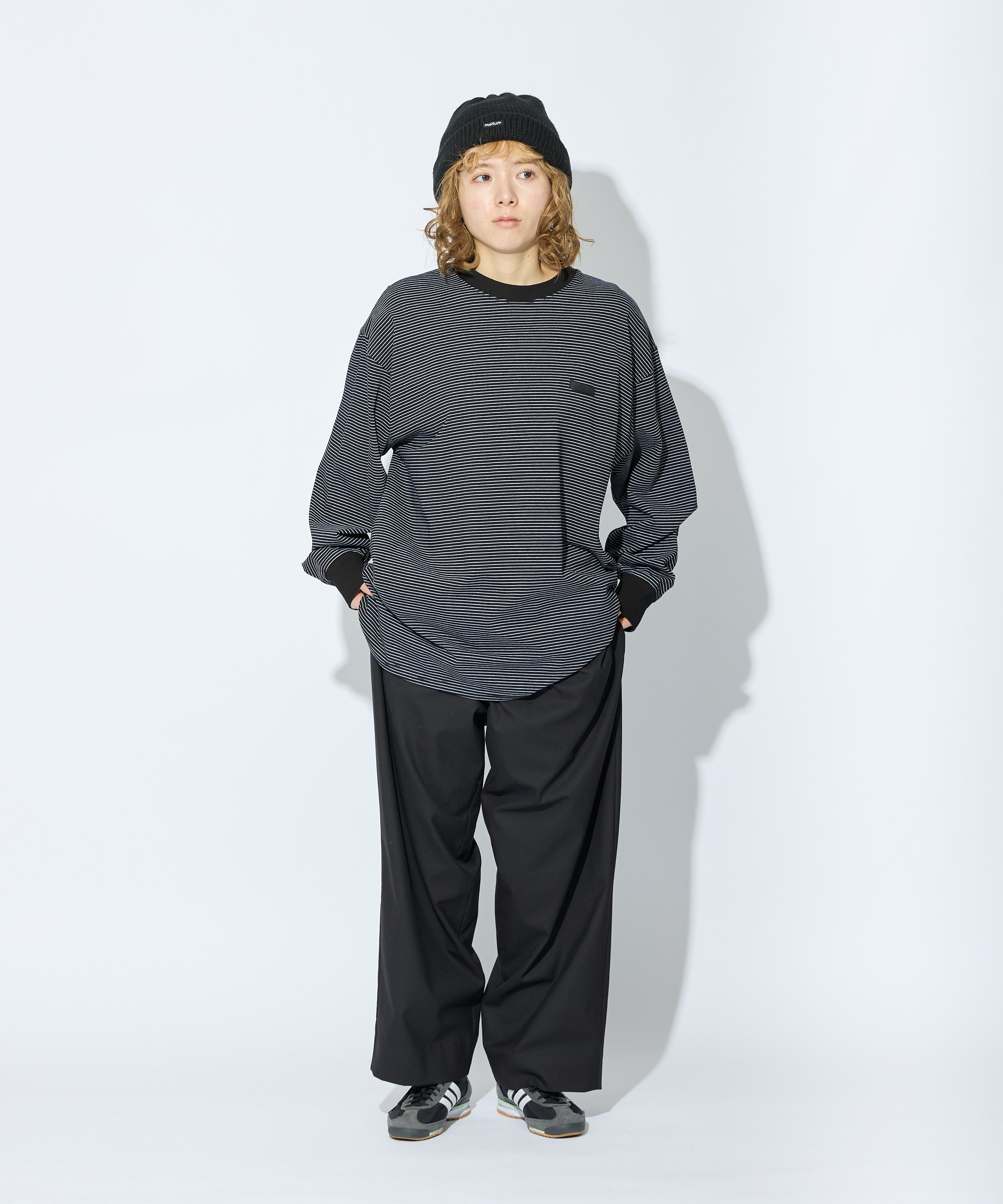 BORDER L/S T-SHIRT【BLACK】