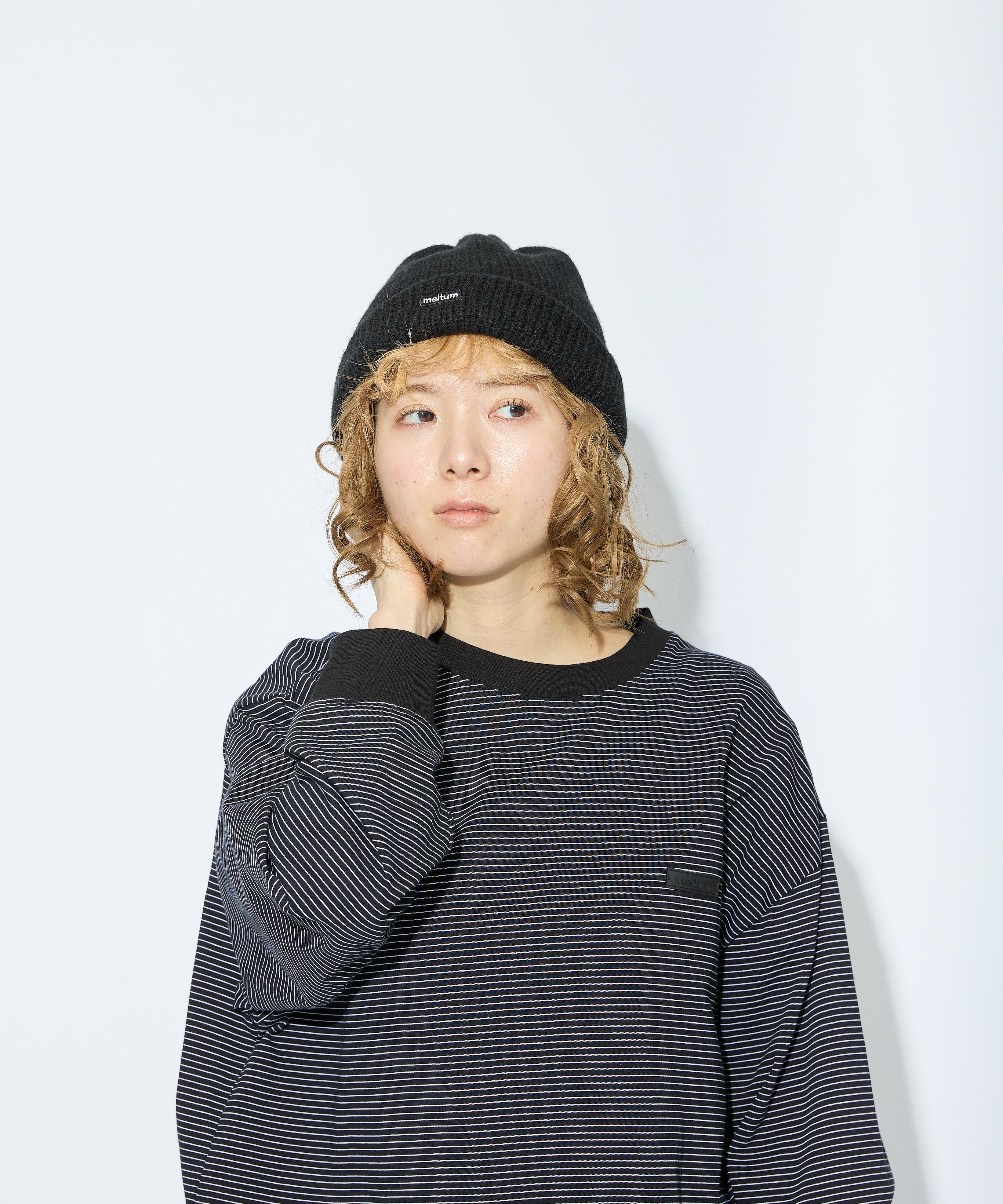 BORDER L/S T-SHIRT【BLACK】