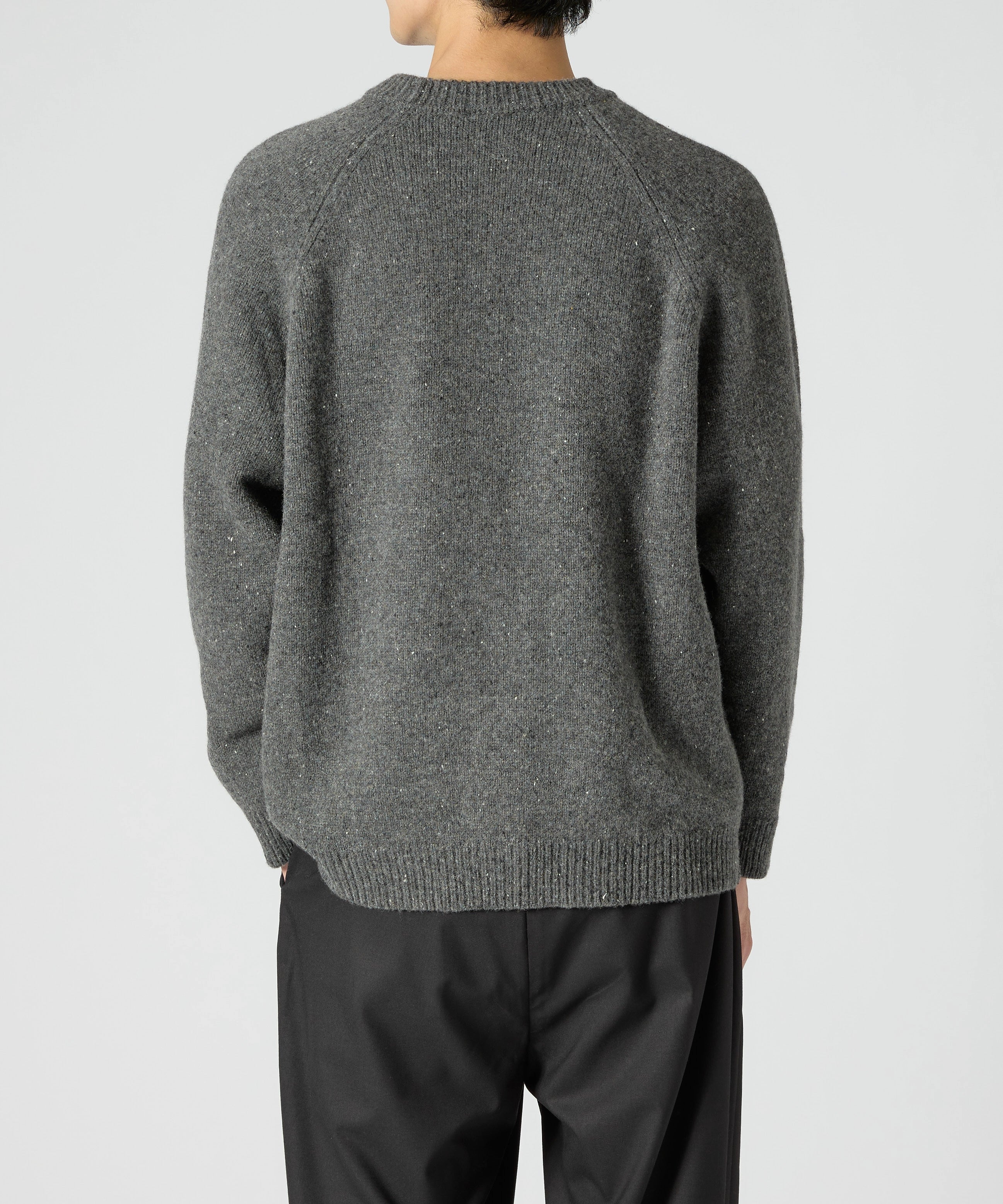 WOOL CREWNECK KNIT【CHARCOAL】