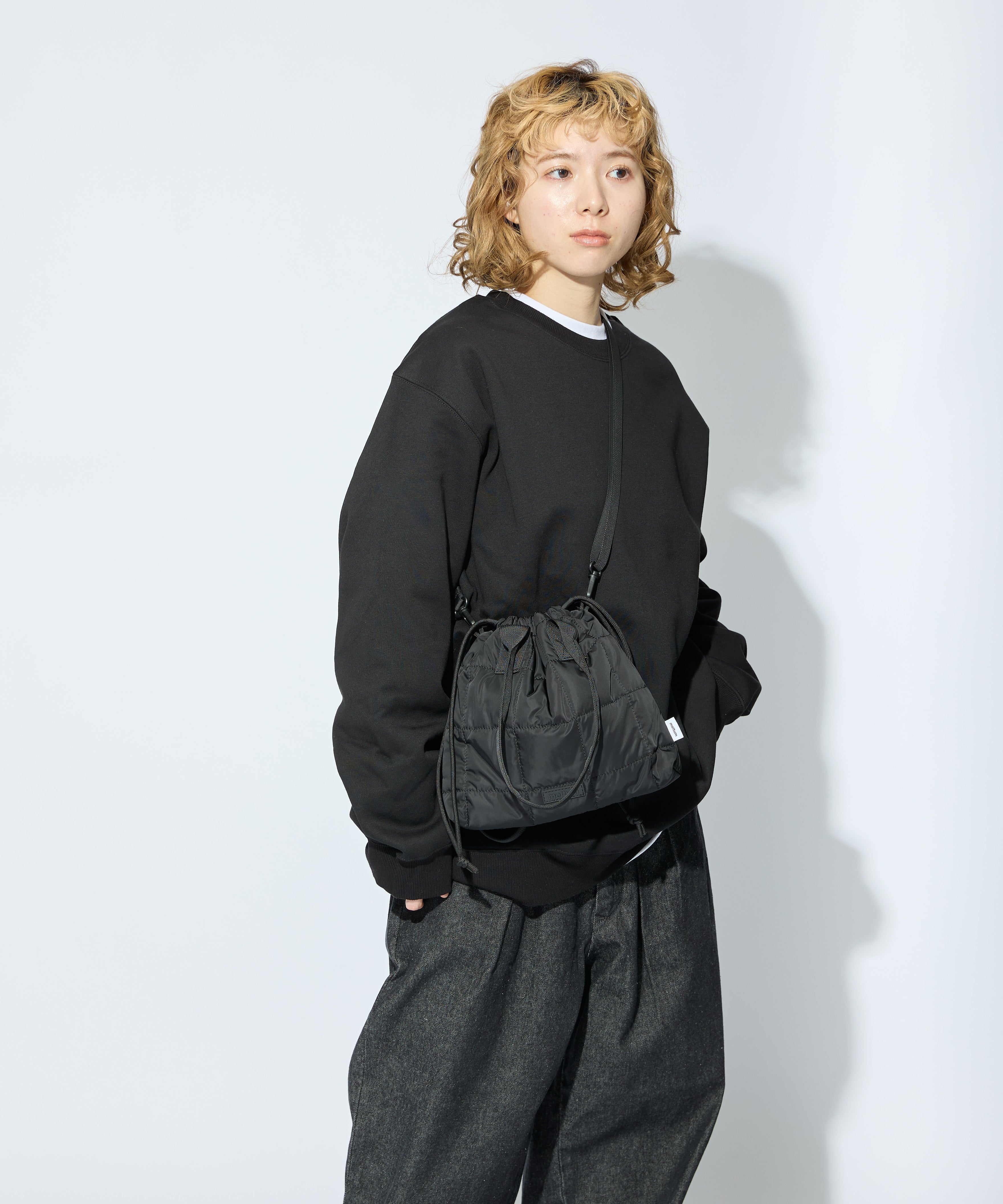 QUILT SHOULDER POUCH【BLACK】