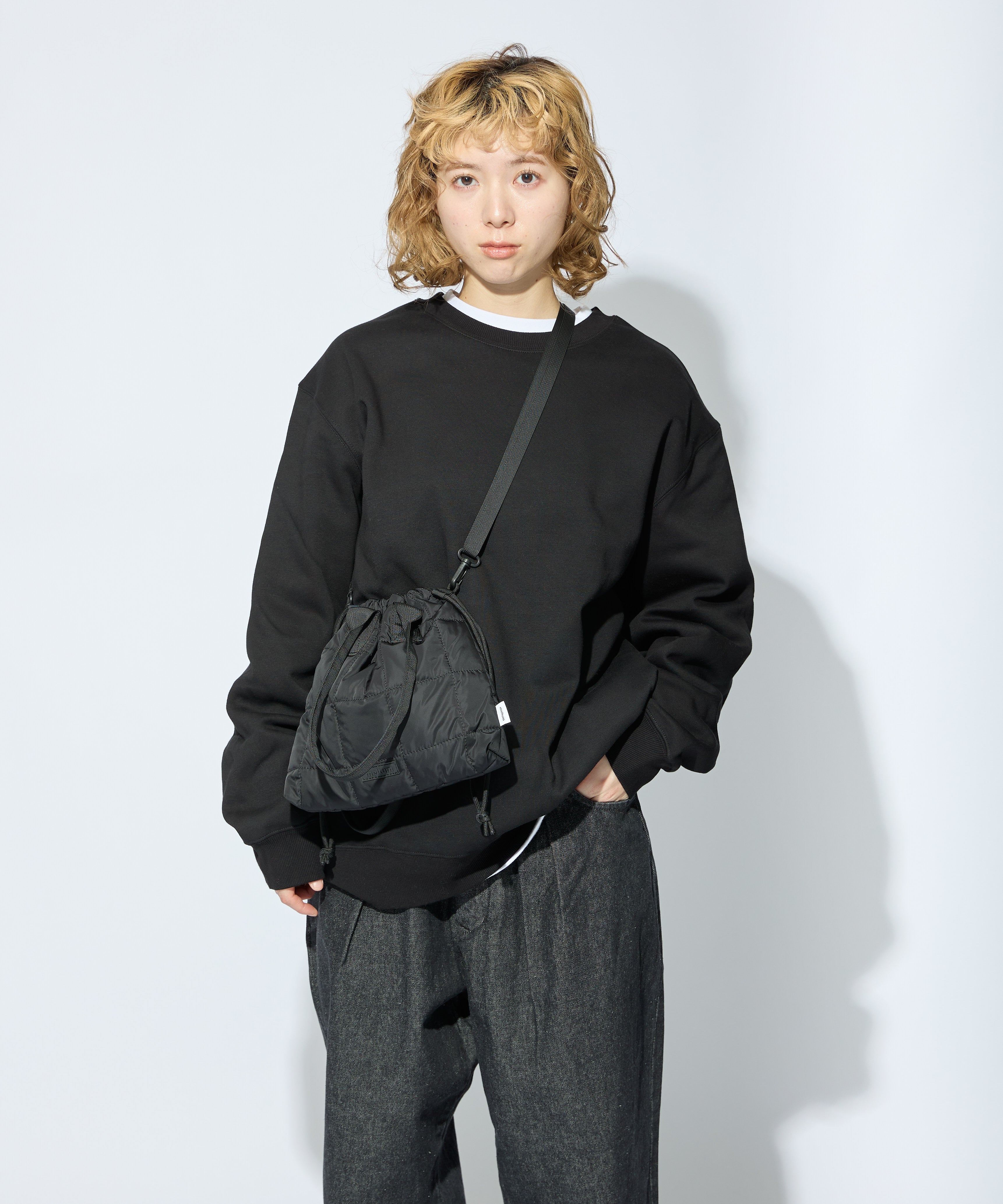 QUILT SHOULDER POUCH【BLACK】