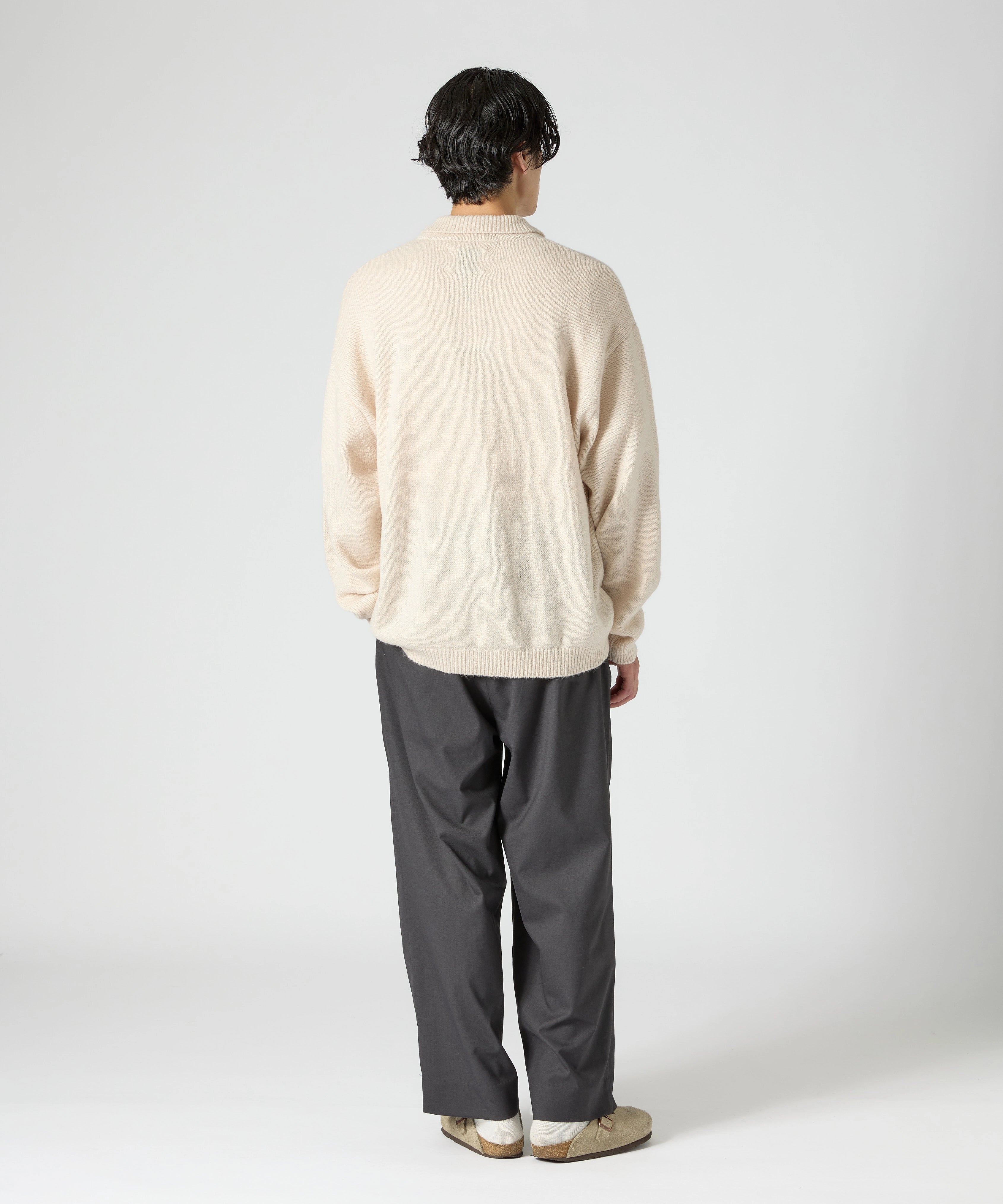 MOHAIR KNIT POLO【BEIGE】