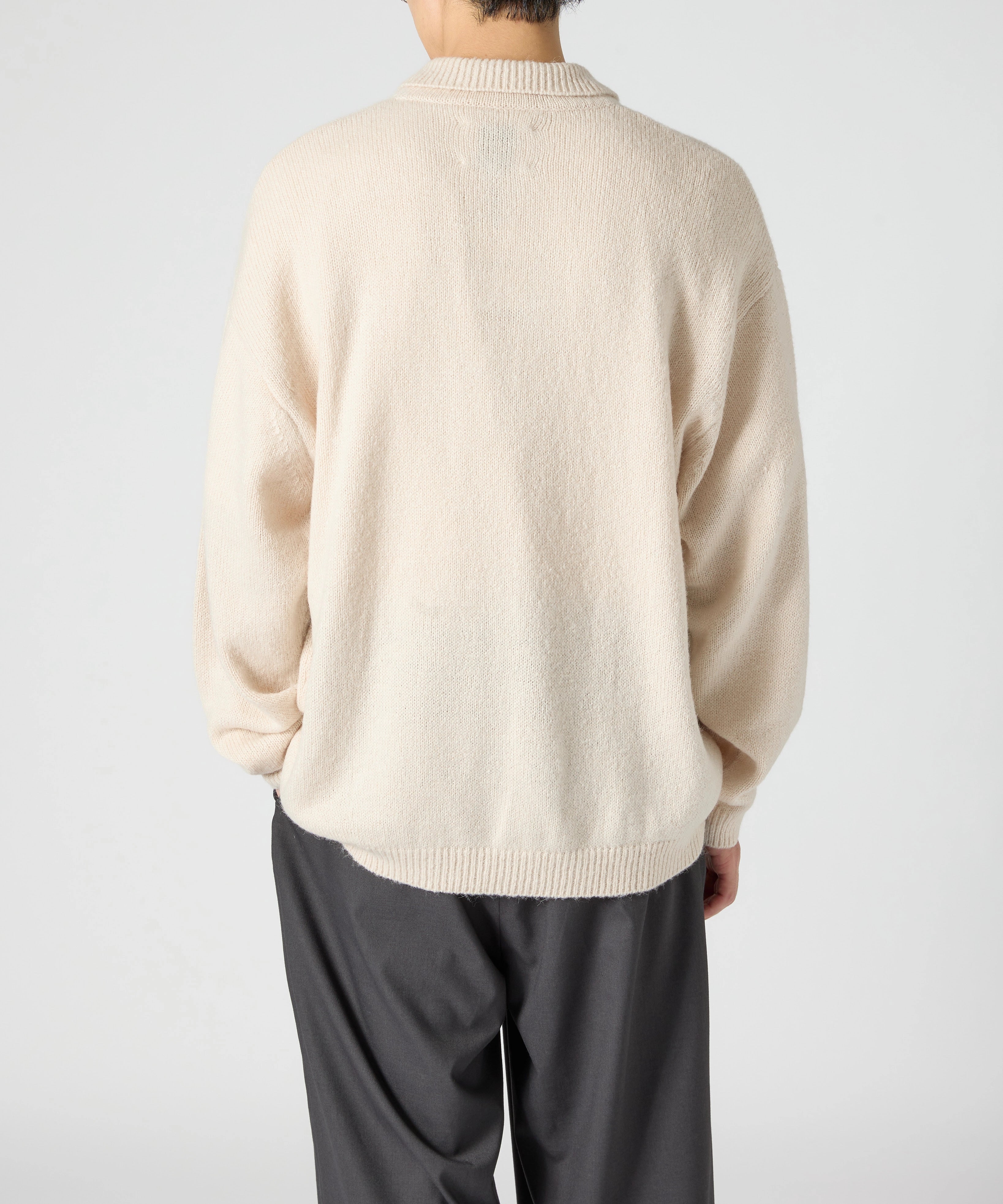 MOHAIR KNIT POLO【BEIGE】