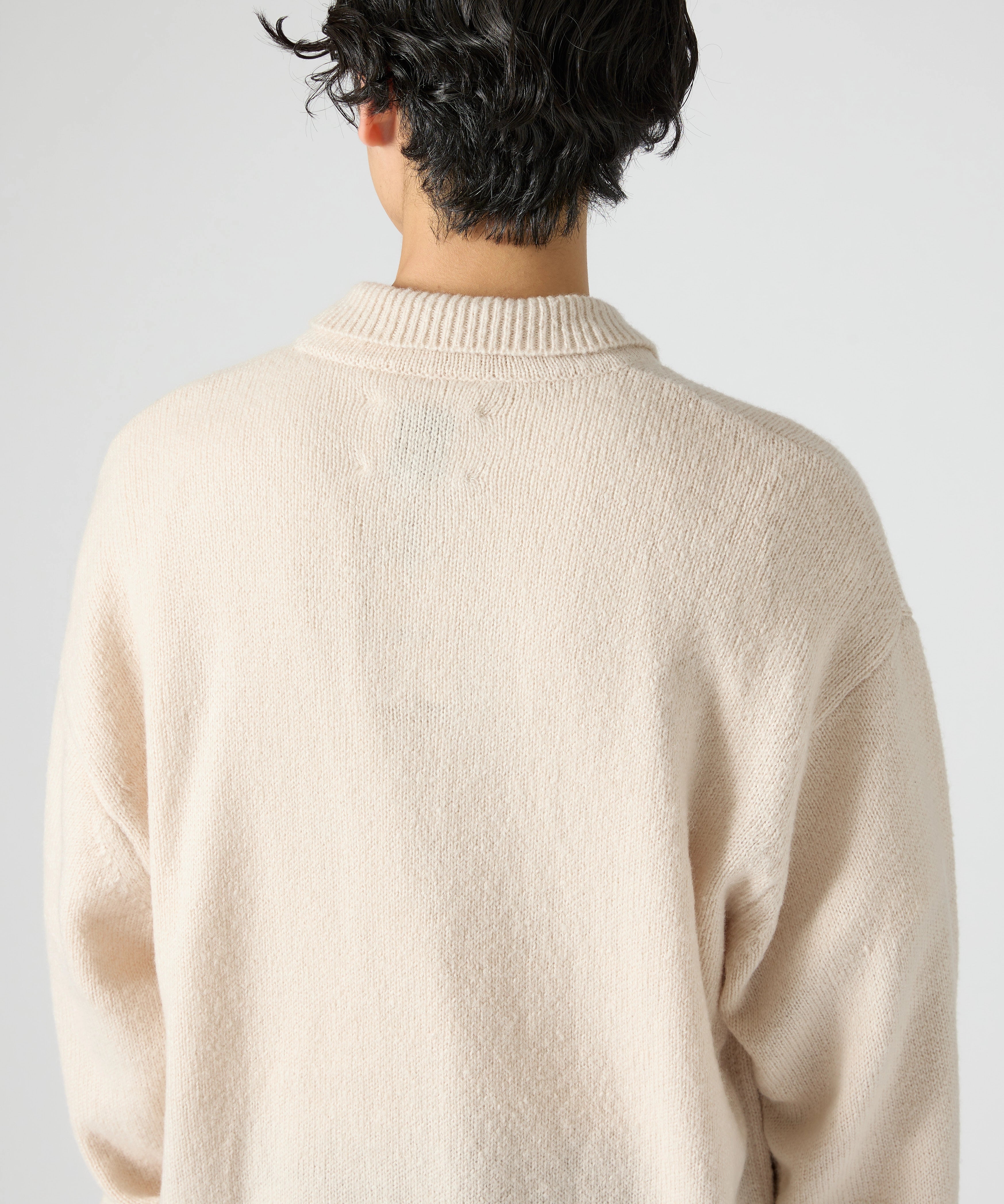 MOHAIR KNIT POLO【BEIGE】