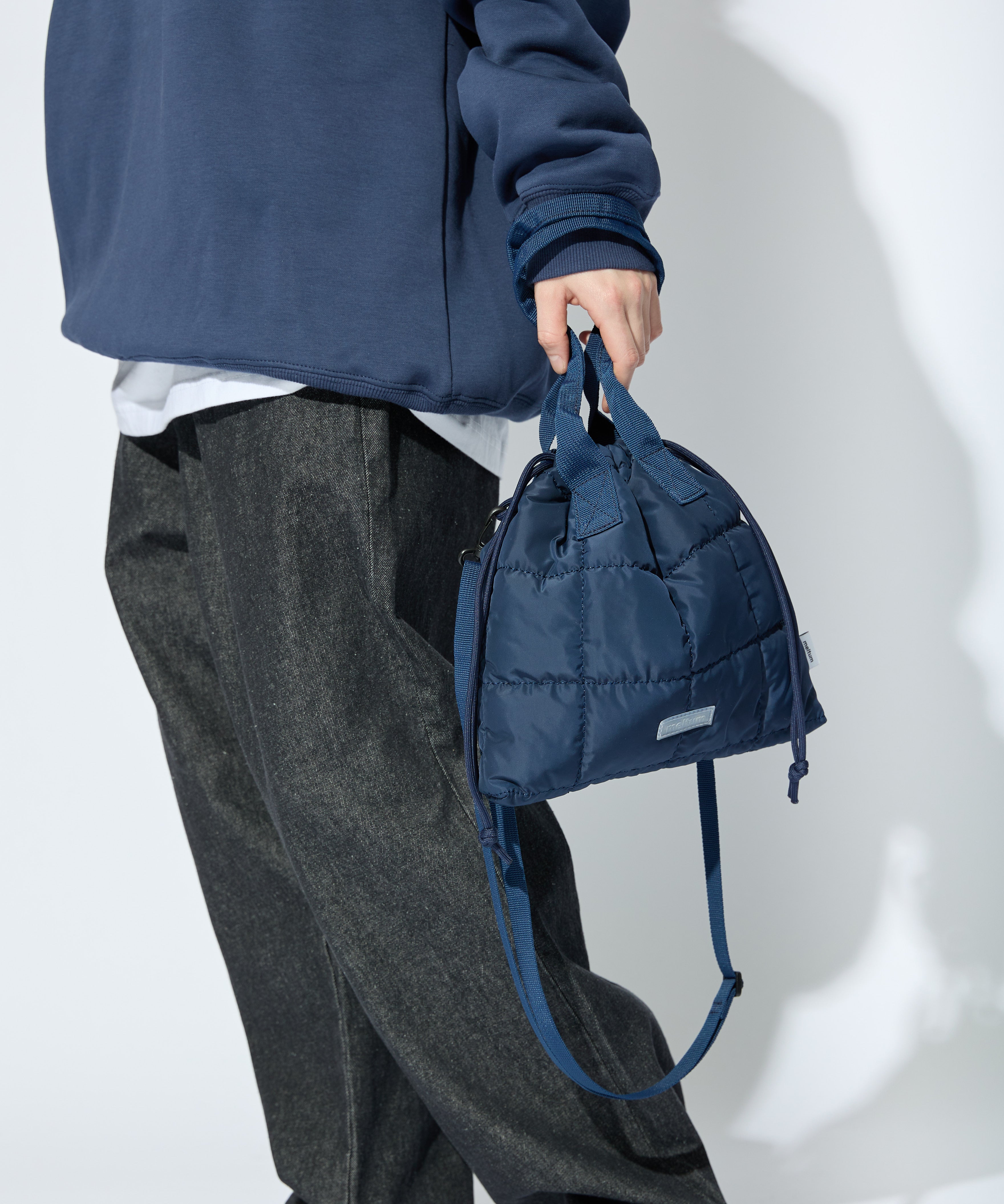 QUILT SHOULDER POUCH【NAVY】