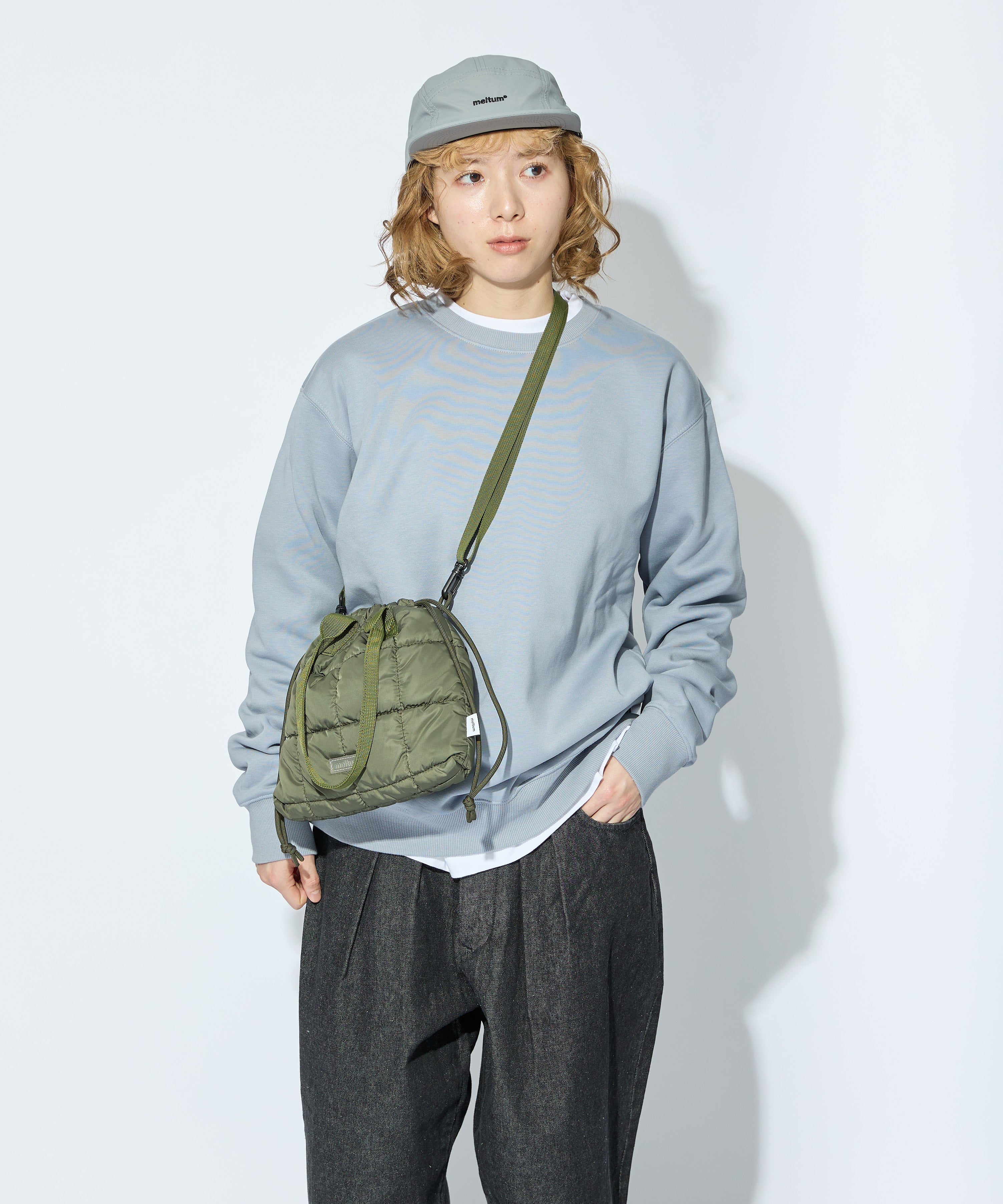 QUILT SHOULDER POUCH【OLIVE】