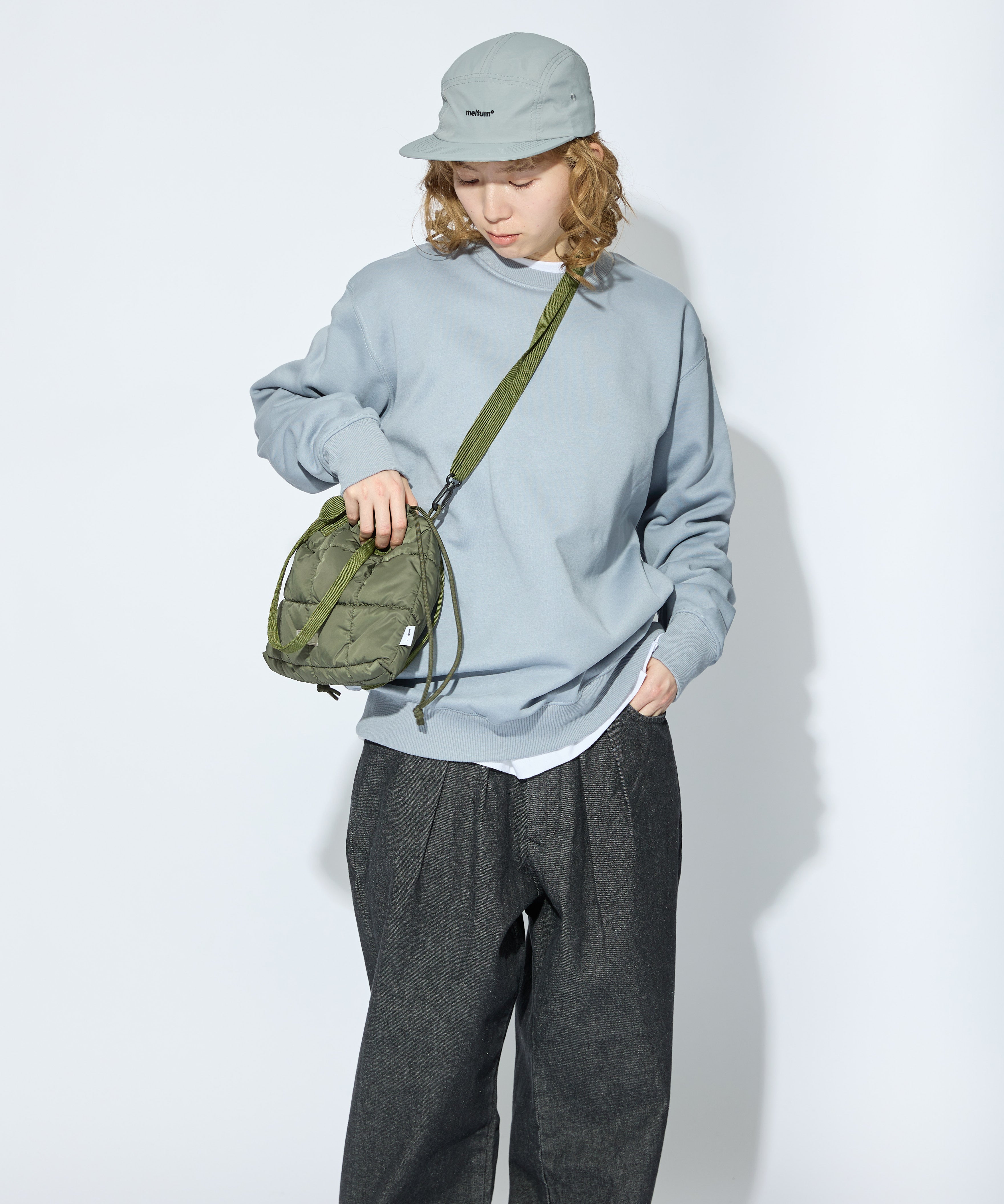 QUILT SHOULDER POUCH【OLIVE】