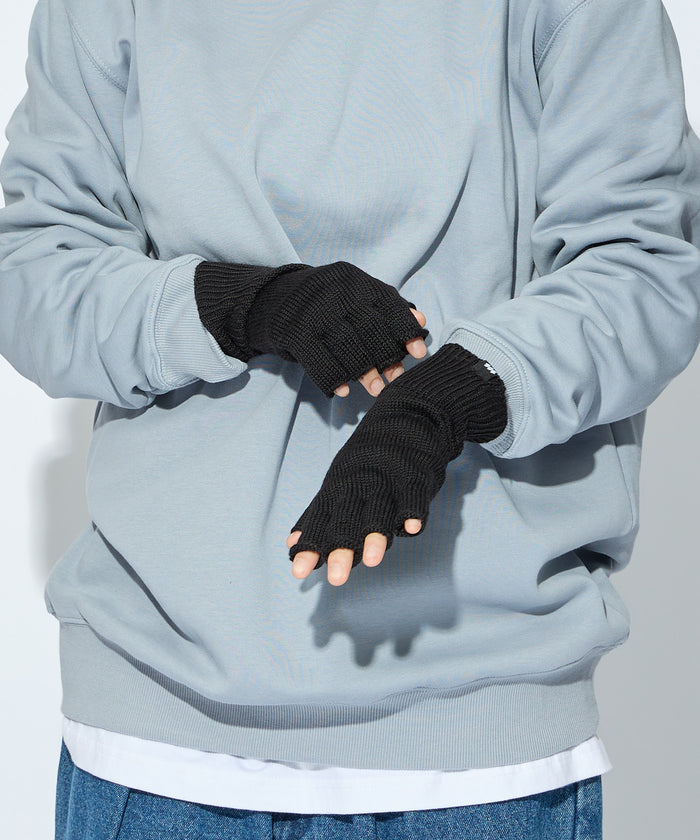 FINGERLESS KNIT GLOVES