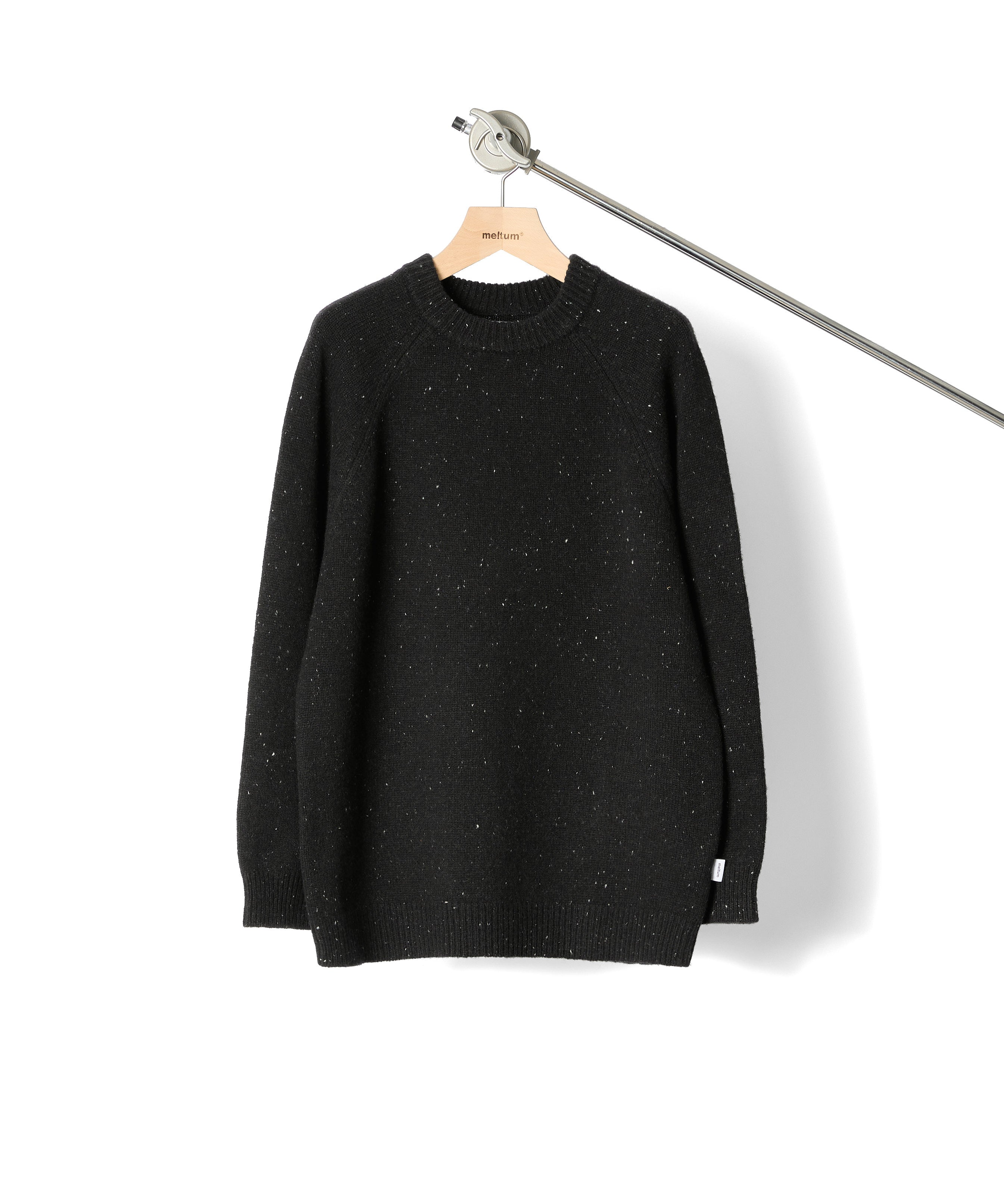 WOOL CREWNECK KNIT【BLACK】