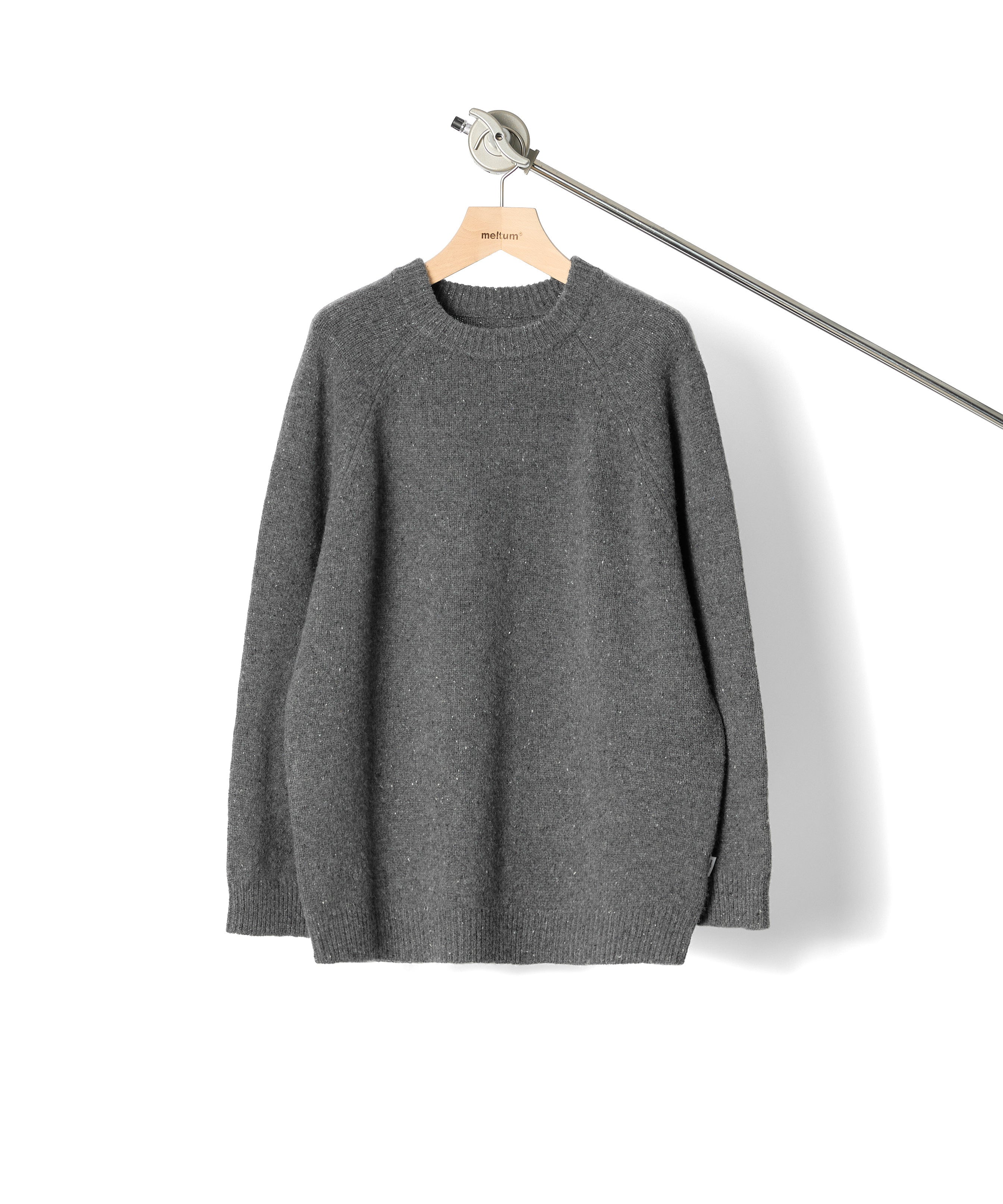 WOOL CREWNECK KNIT【CHARCOAL】