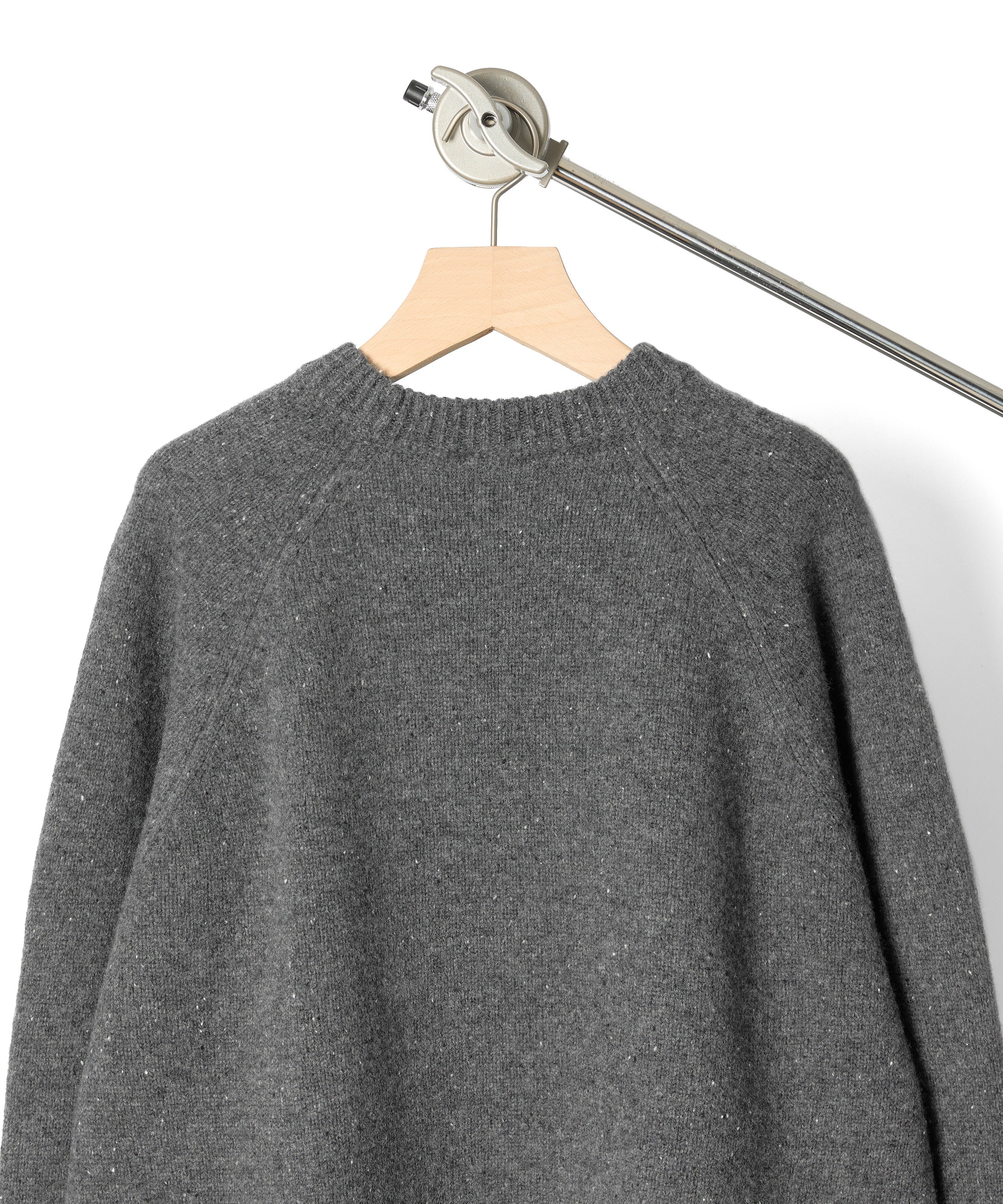 WOOL CREWNECK KNIT【CHARCOAL】