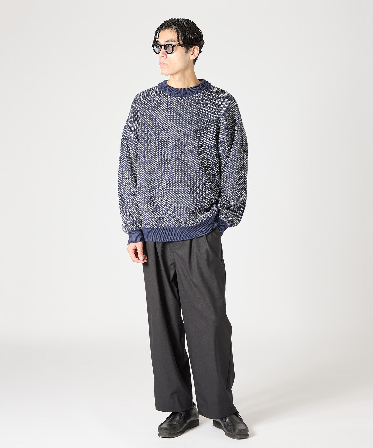 BIRDSEYE KNIT【NAVY】