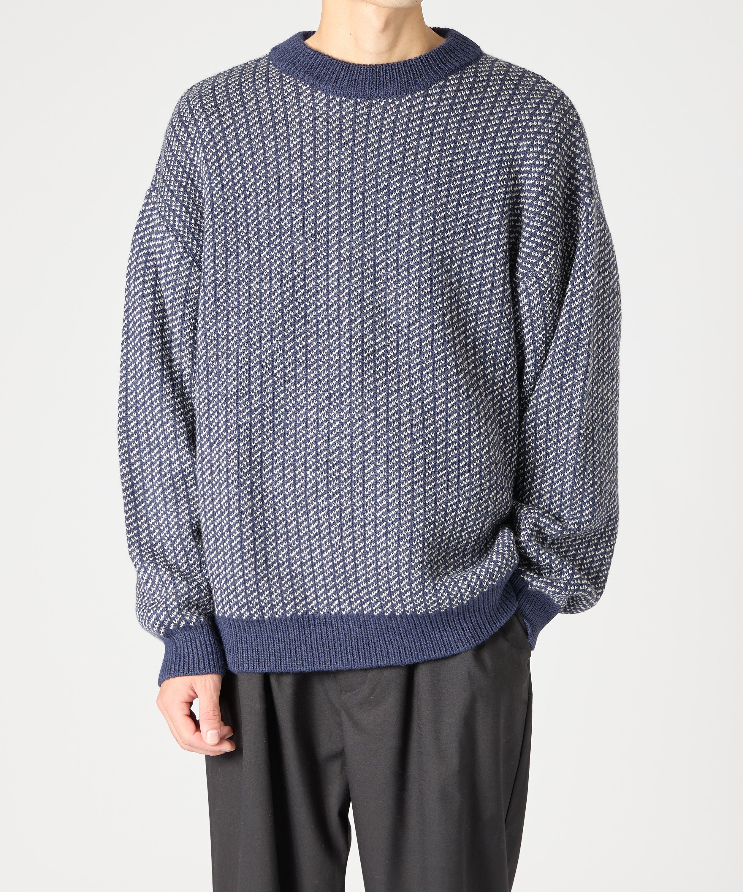 BIRDSEYE KNIT【NAVY】