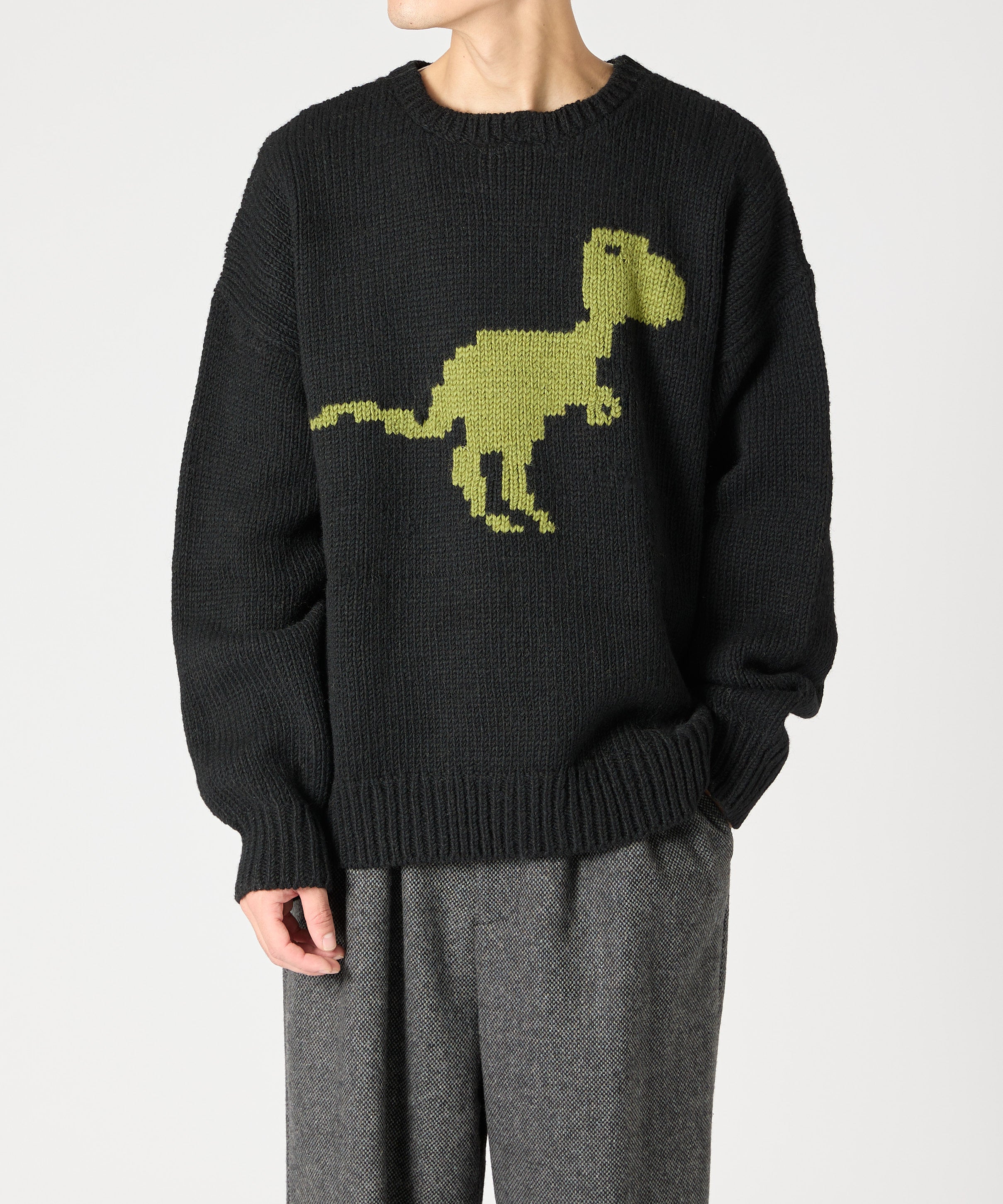 HAND KNIT (DINOSAUR) 【BLACK】