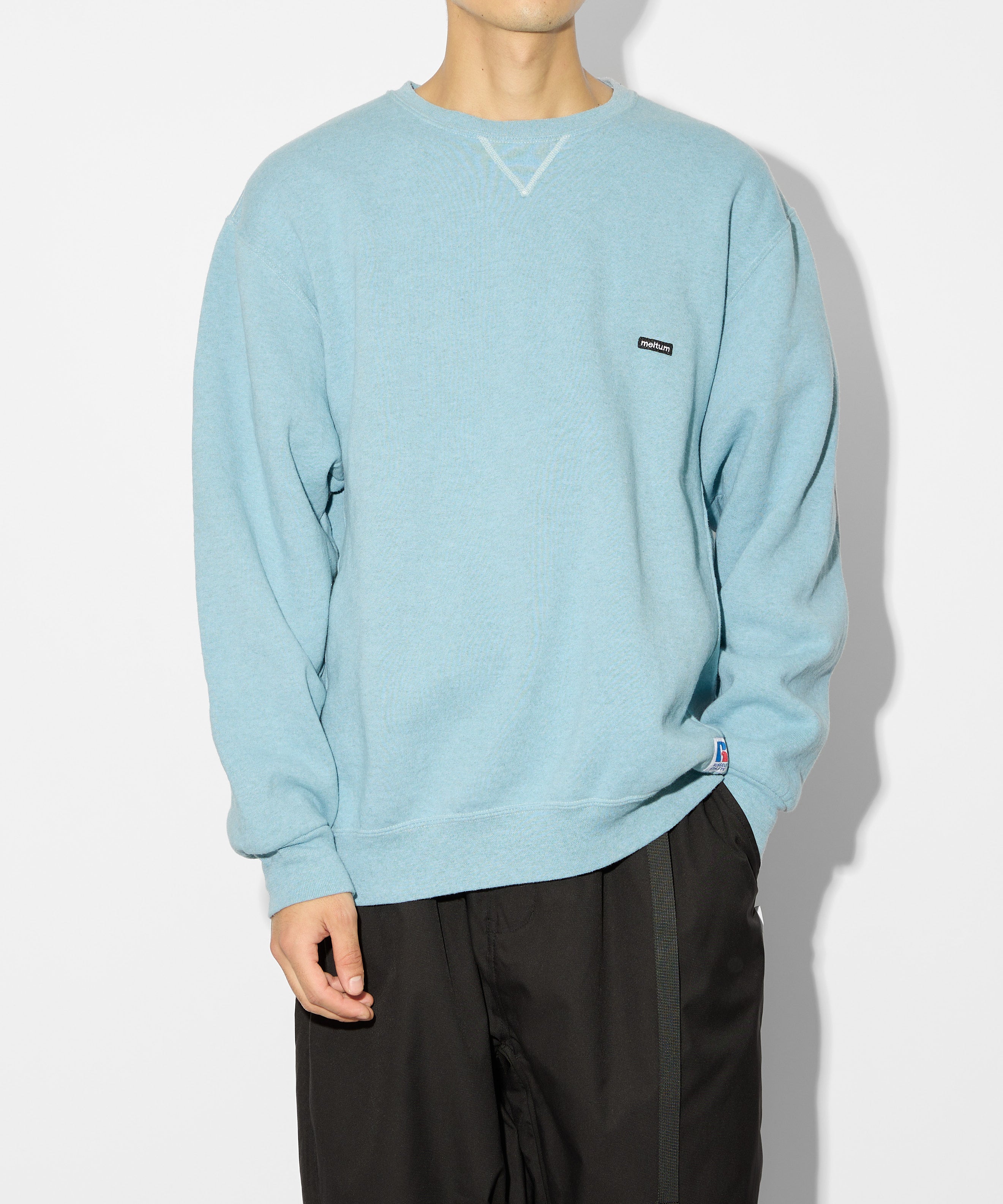 ×RUSSELL ATHLETIC STANDARD CREWNECK SWEAT OVERDYE【SAX】