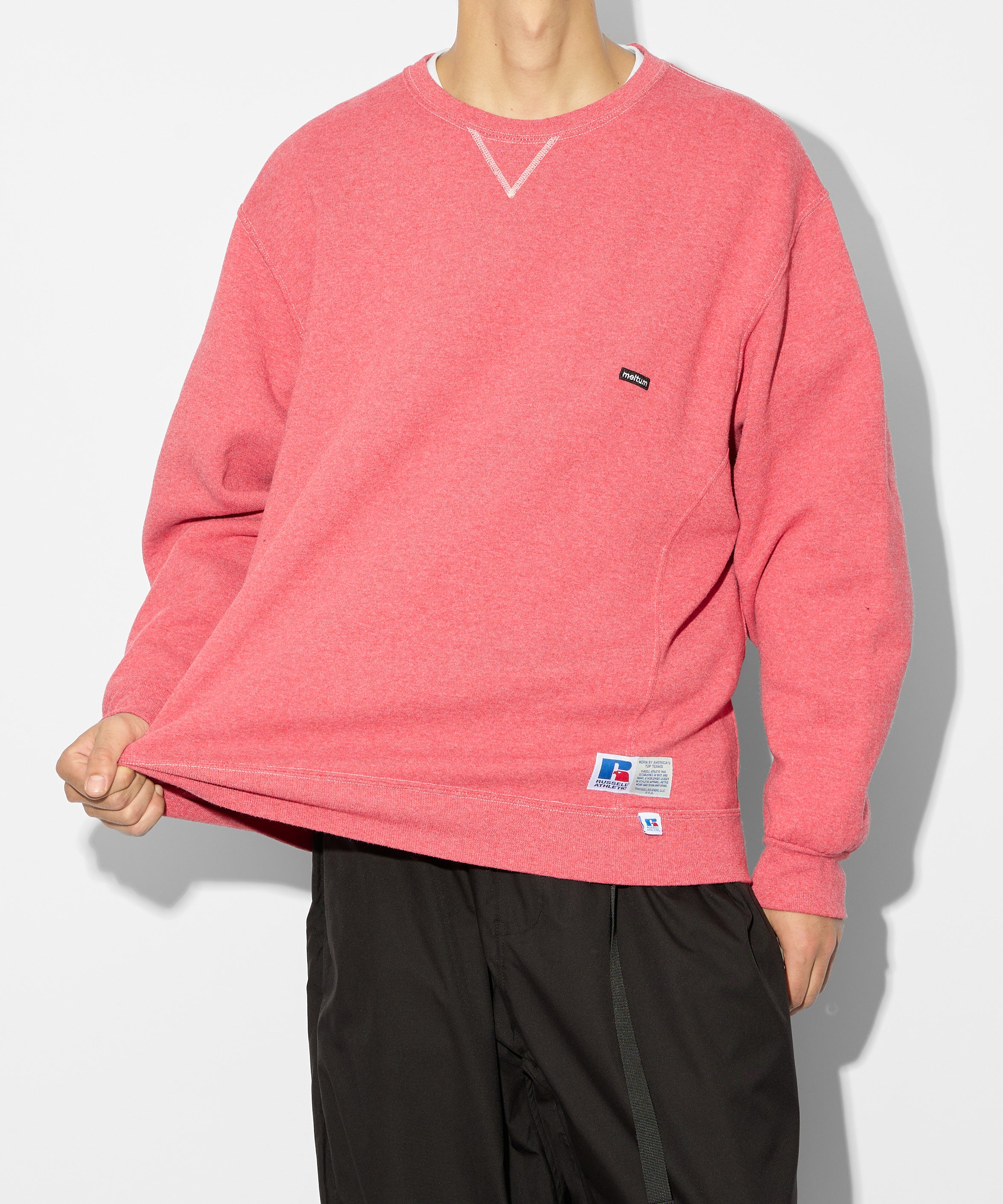 ×RUSSELL ATHLETIC STANDARD CREWNECK SWEAT OVERDYE【RED】