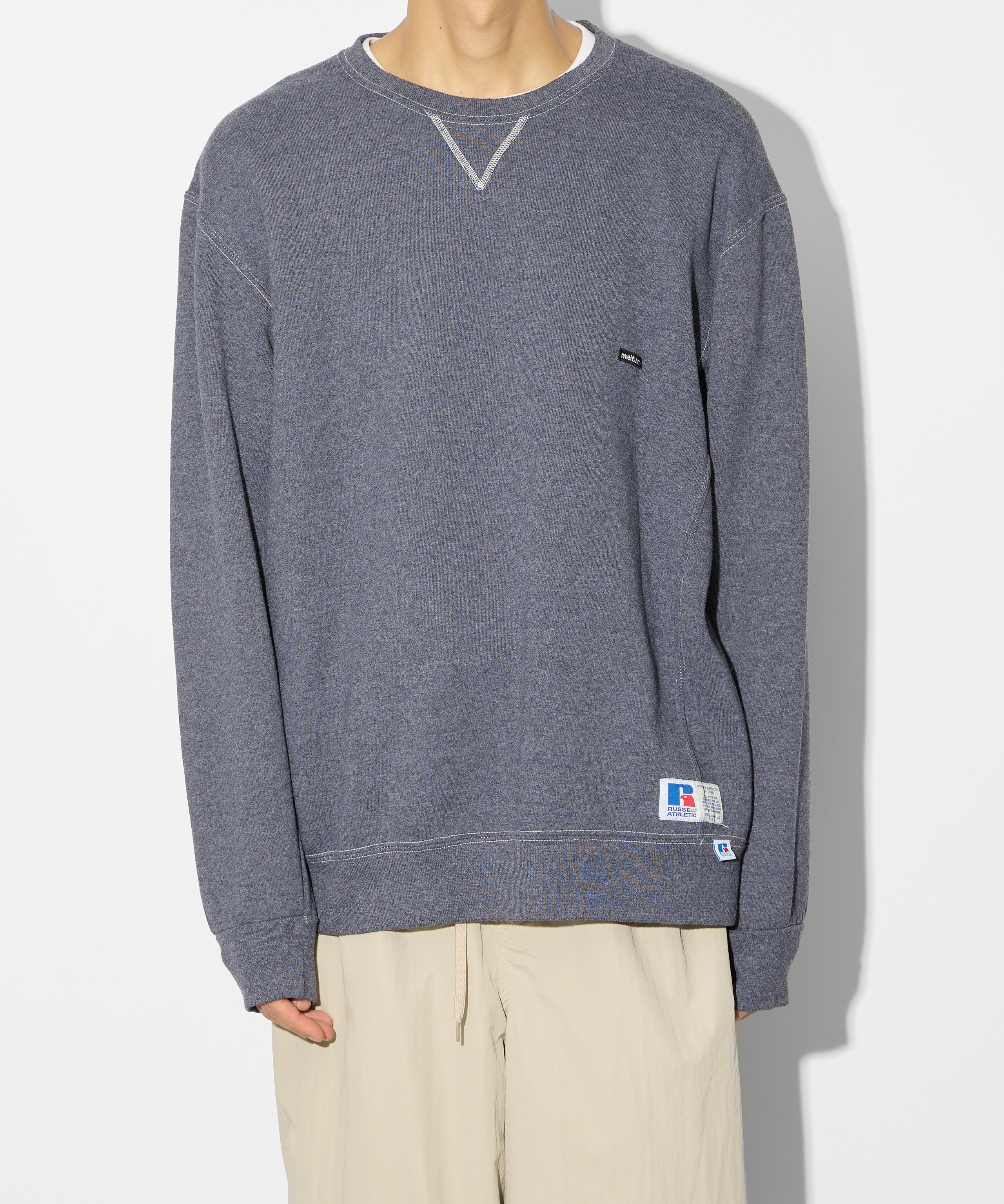 ×RUSSELL ATHLETIC STANDARD CREWNECK SWEAT OVERDYE [CHARCOAL]