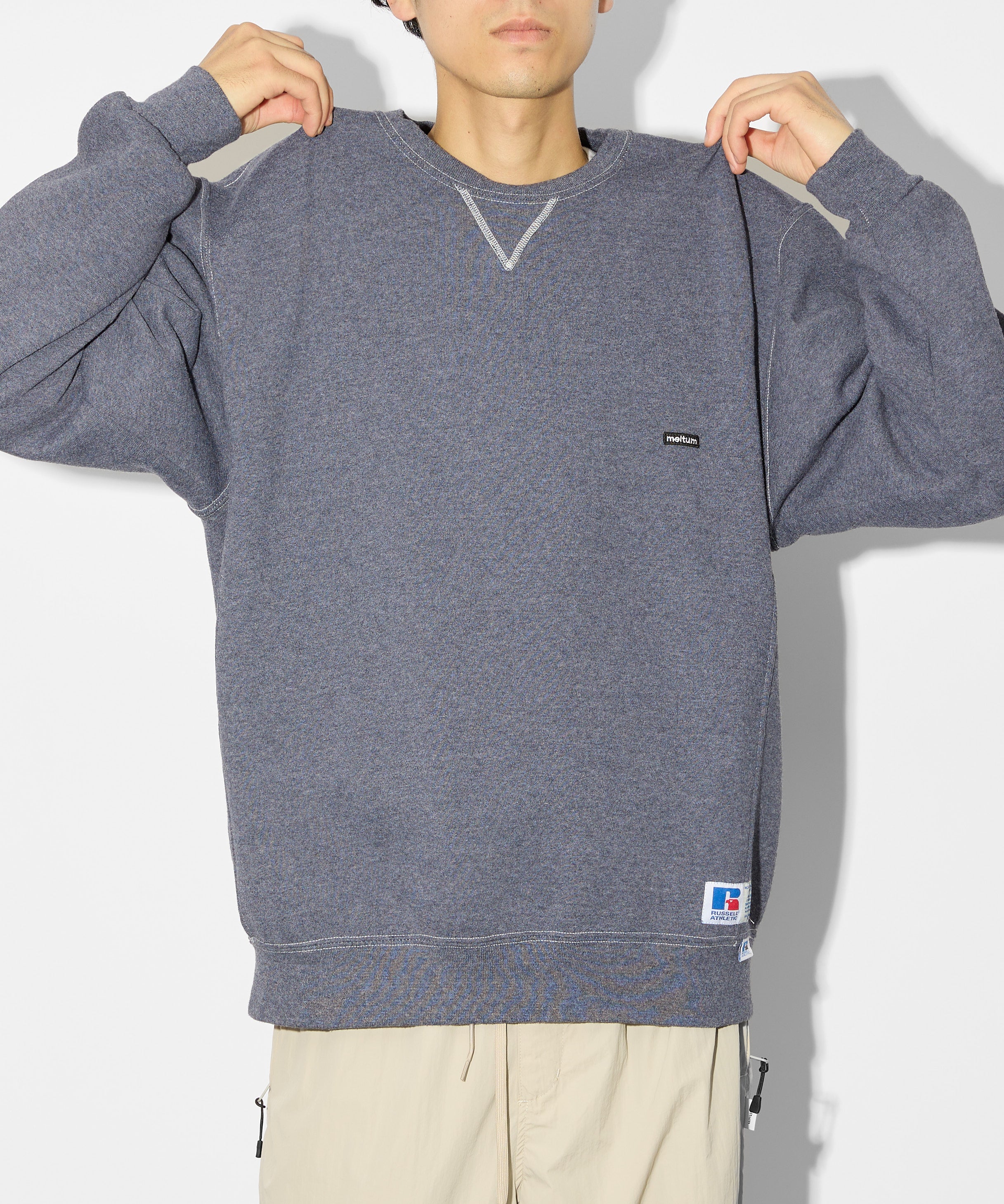 ×RUSSELL ATHLETIC STANDARD CREWNECK SWEAT OVERDYE【CHARCOAL】