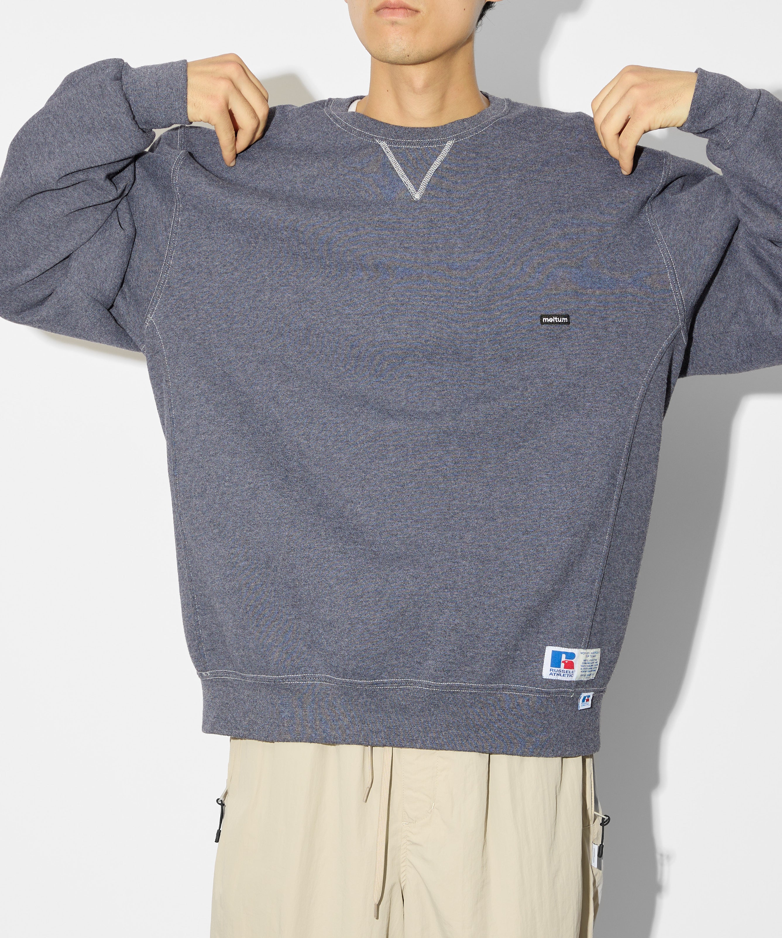 ×RUSSELL ATHLETIC STANDARD CREWNECK SWEAT OVERDYE【CHARCOAL】