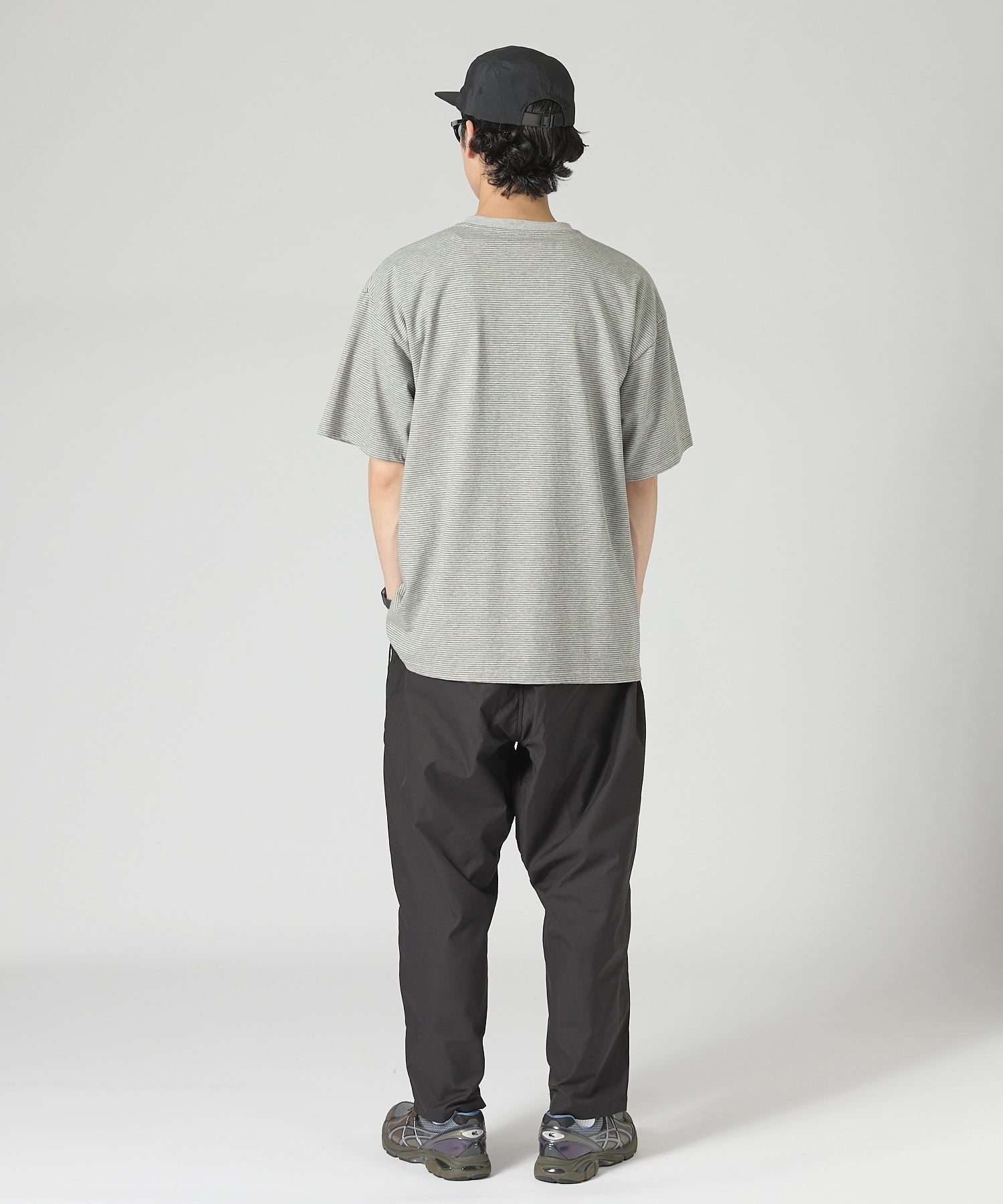 BORDER S/S T-SHIRT【GREY】