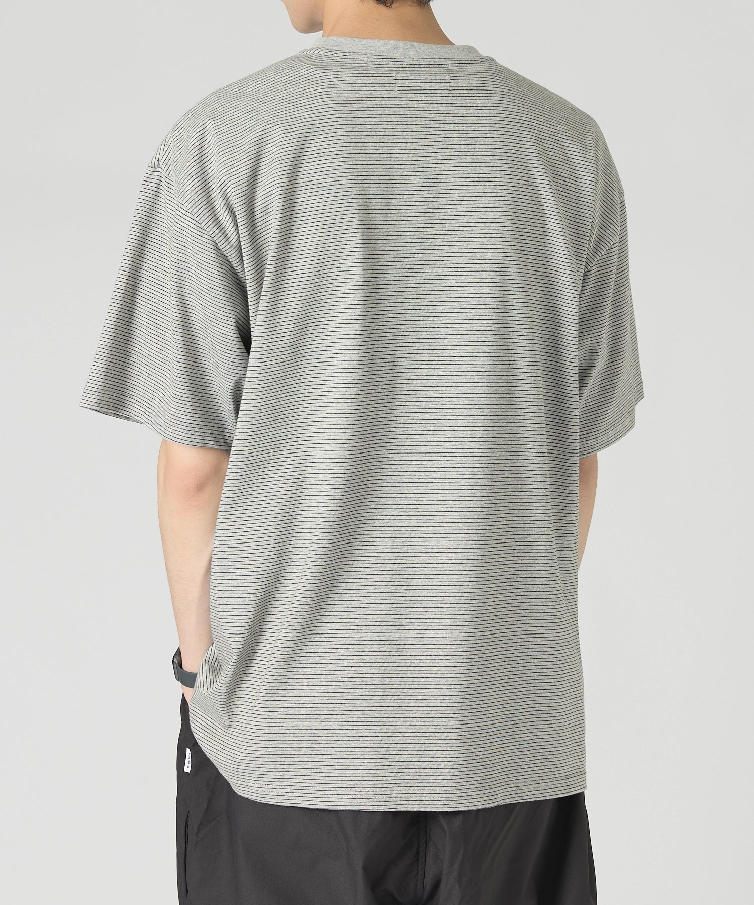 BORDER S/S T-SHIRT【GREY】